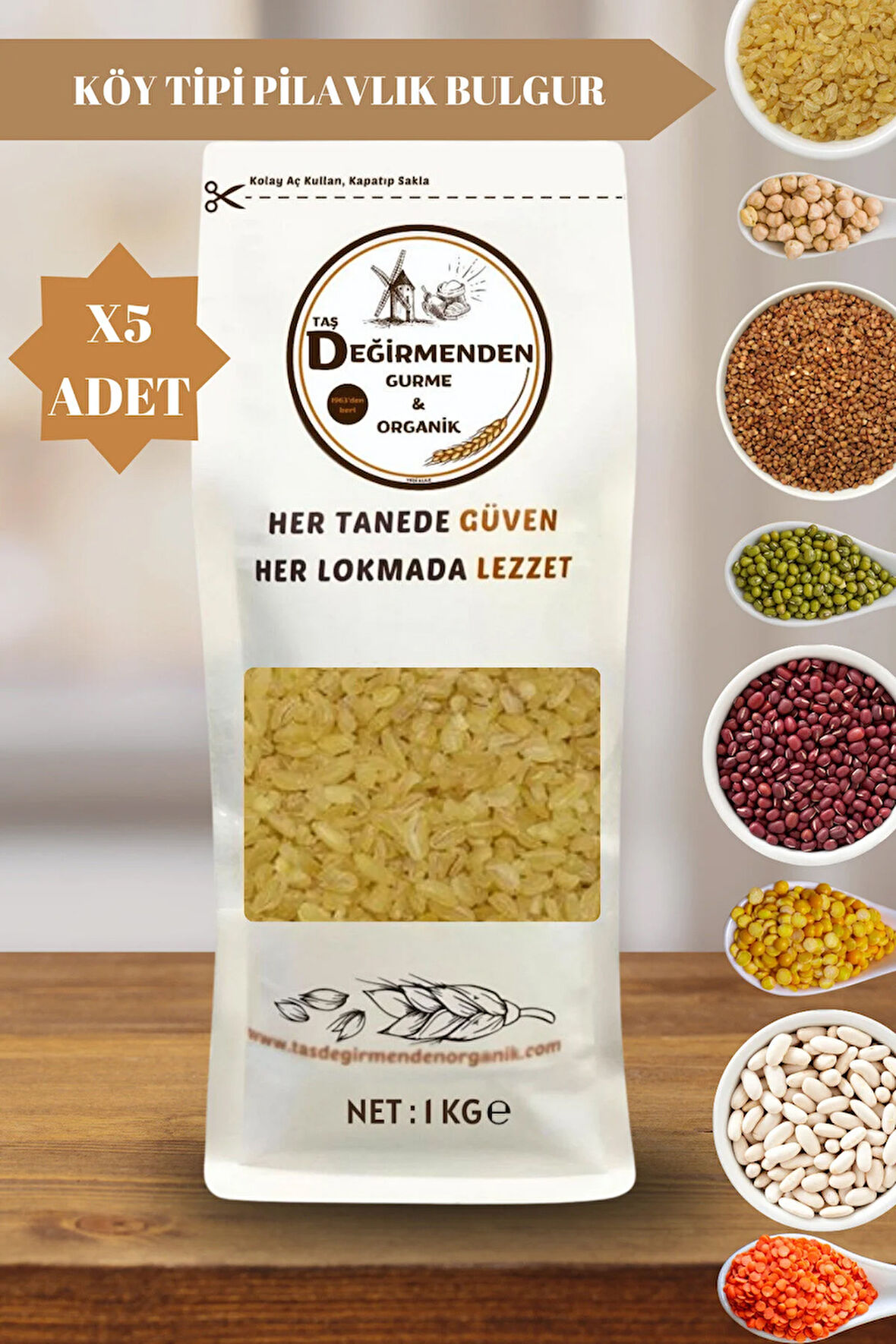 Organik Atalık Köy Tipi Pilavlık Bulgur - 5 Kilo