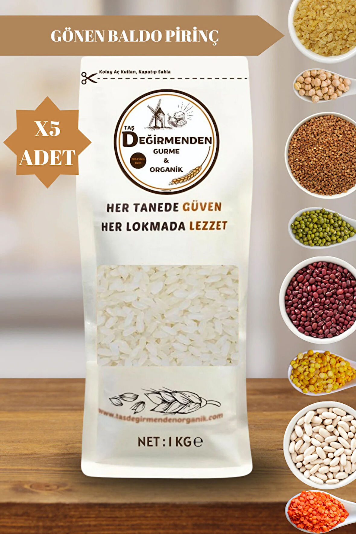 Organik Atalık Gönen Baldo Pirinç - 5 Kilo