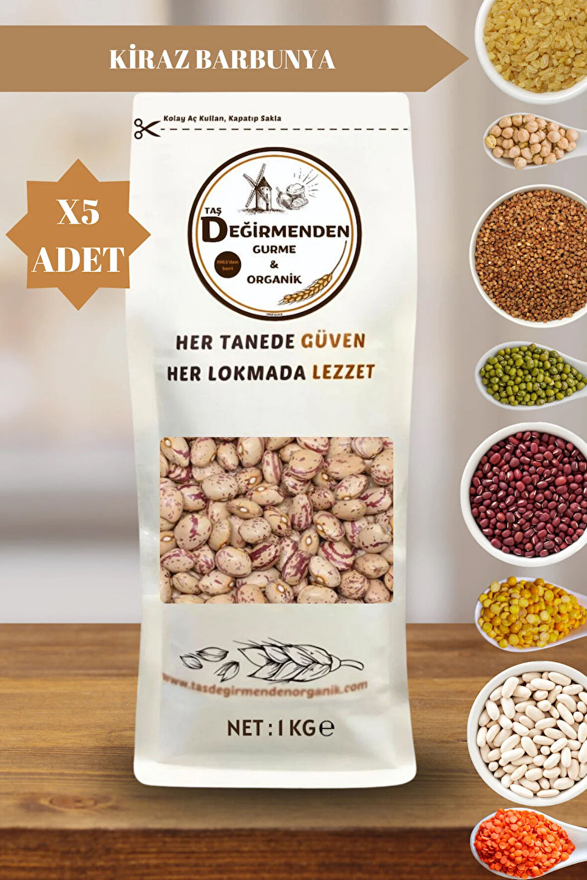 Organik Atalık Kiraz Barbunya - 5 Kilo