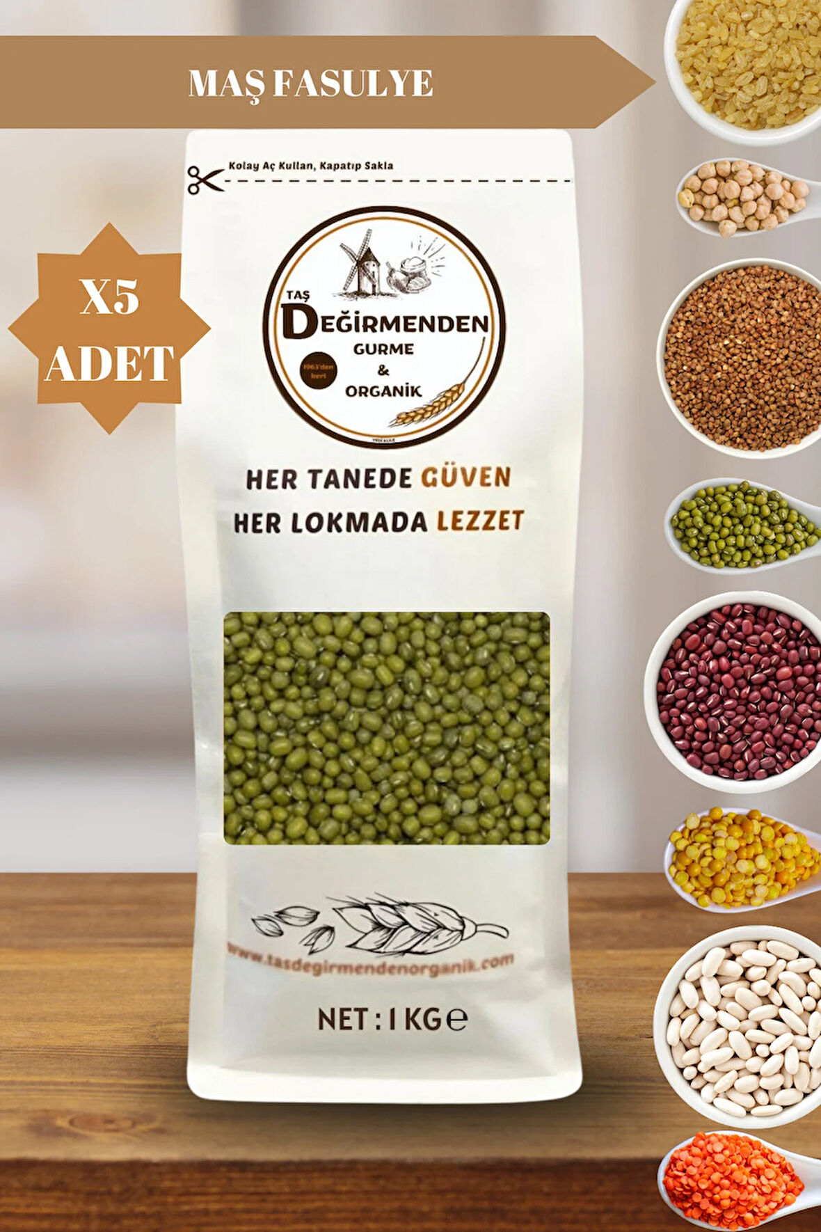 Organik Atalık Maş Fasulye - 5 Kilo