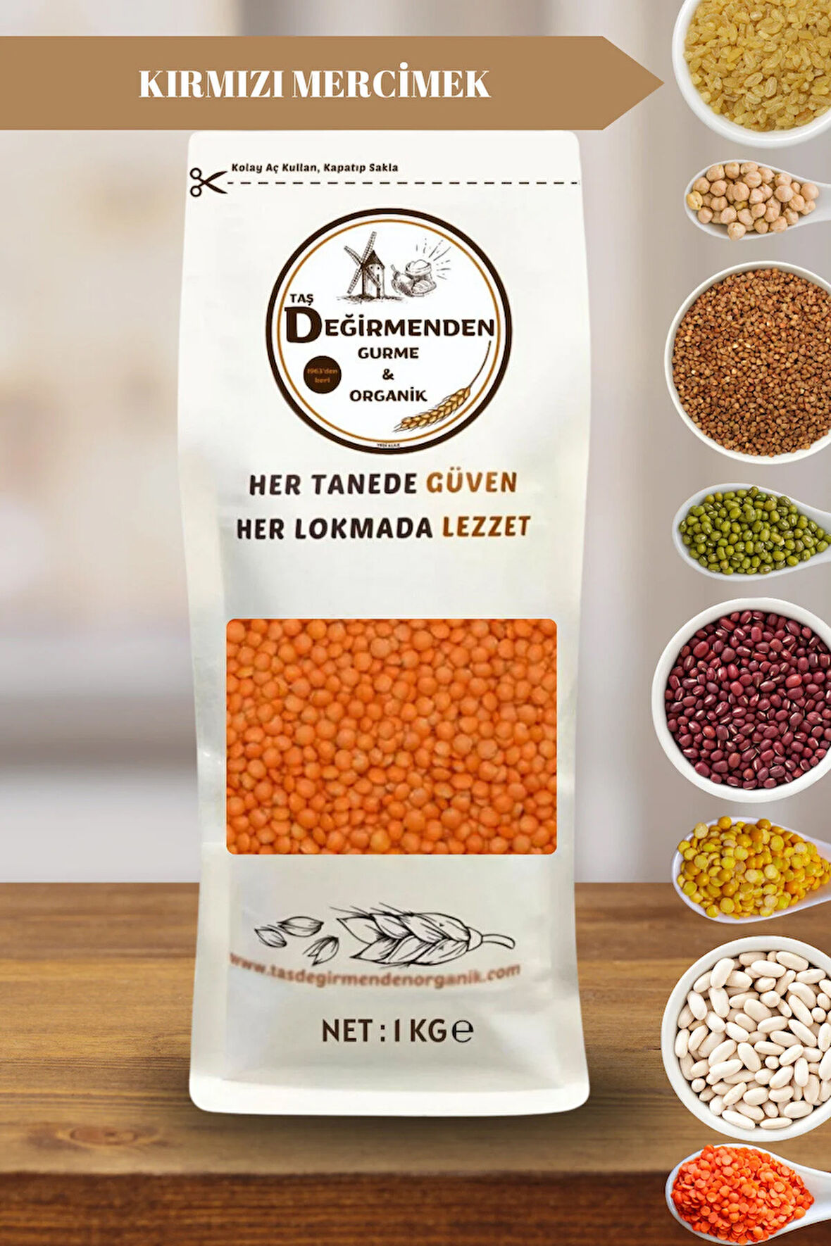 Organik Atalık Kırmızı Mercimek - 1 Kilo