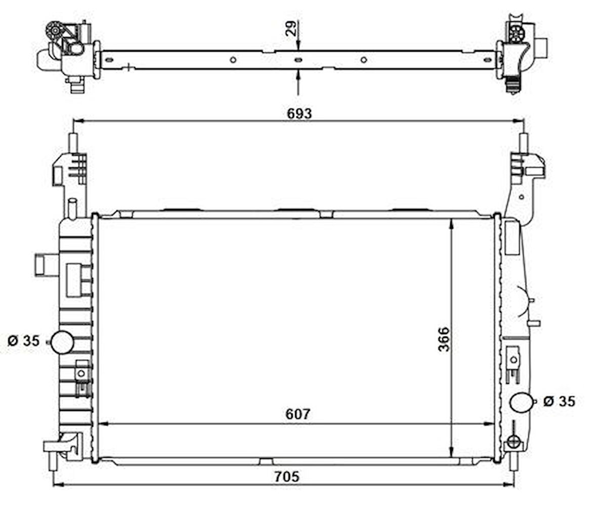 Opel Motor Su Radyatoru (brazıng) Meriva A Y17dt Klimalı - Nrf 53416