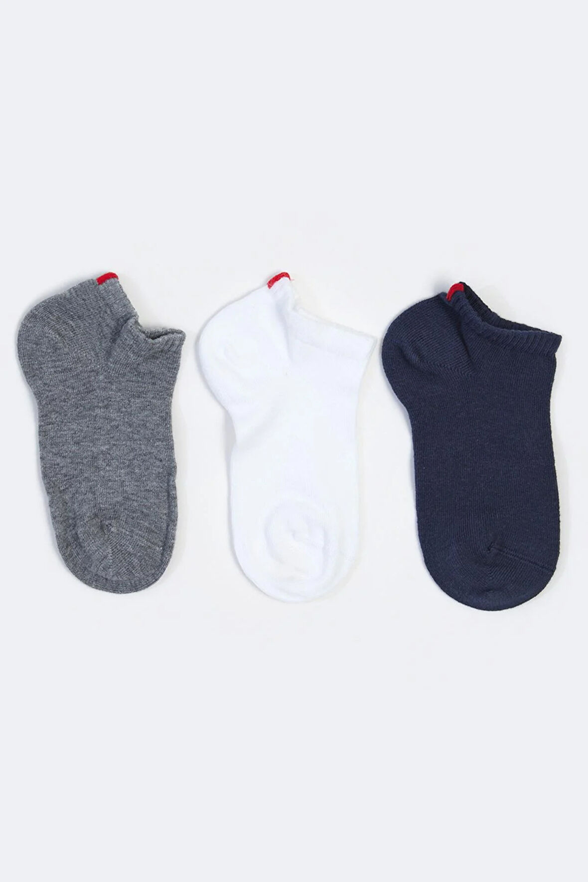 Run 3 lü Çocuk Basic Patik Çorap Beyaz/Lacivert/Gri