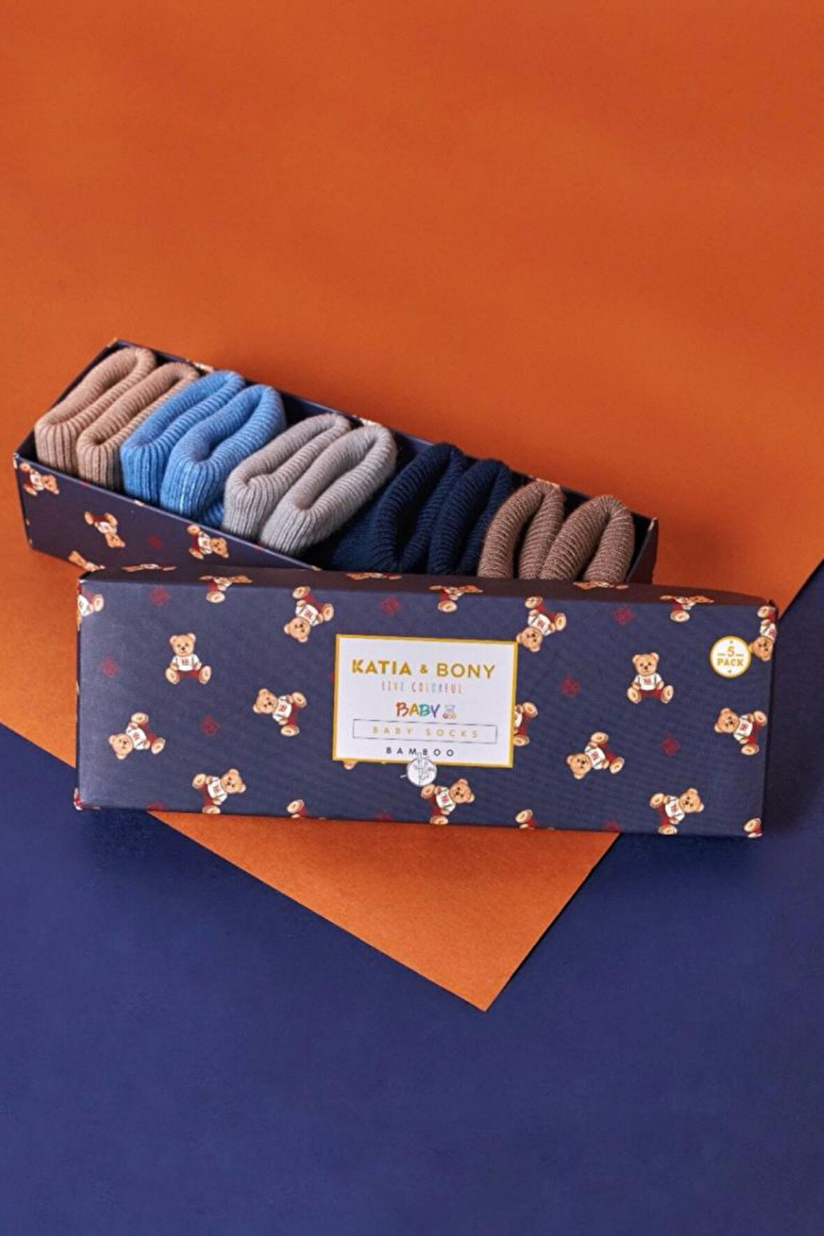 5'li Paket Yenidoğan Bambu Bebek Çorap Renkli