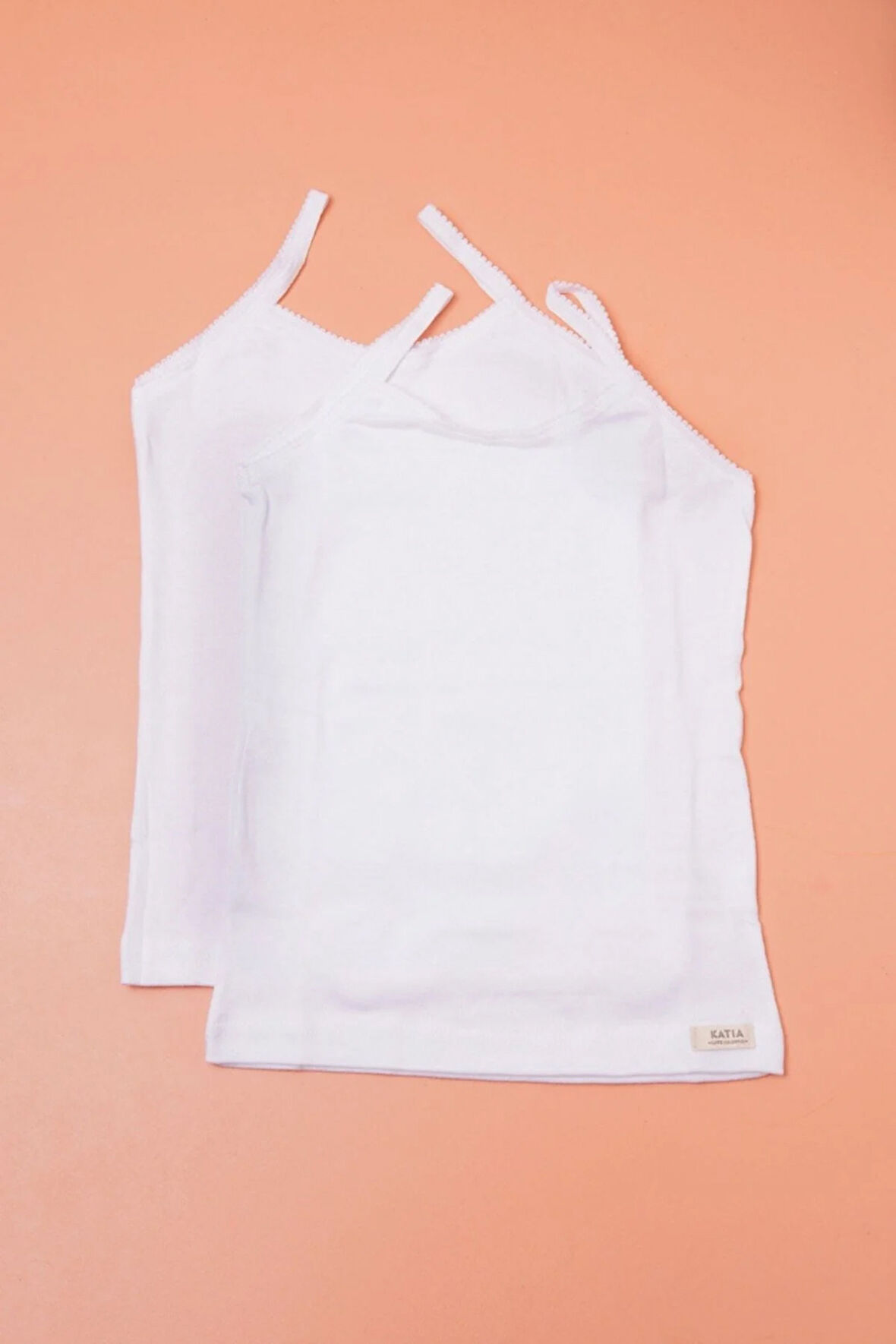 2 li Paket Kız Çocuk Atlet Beyaz/Beyaz