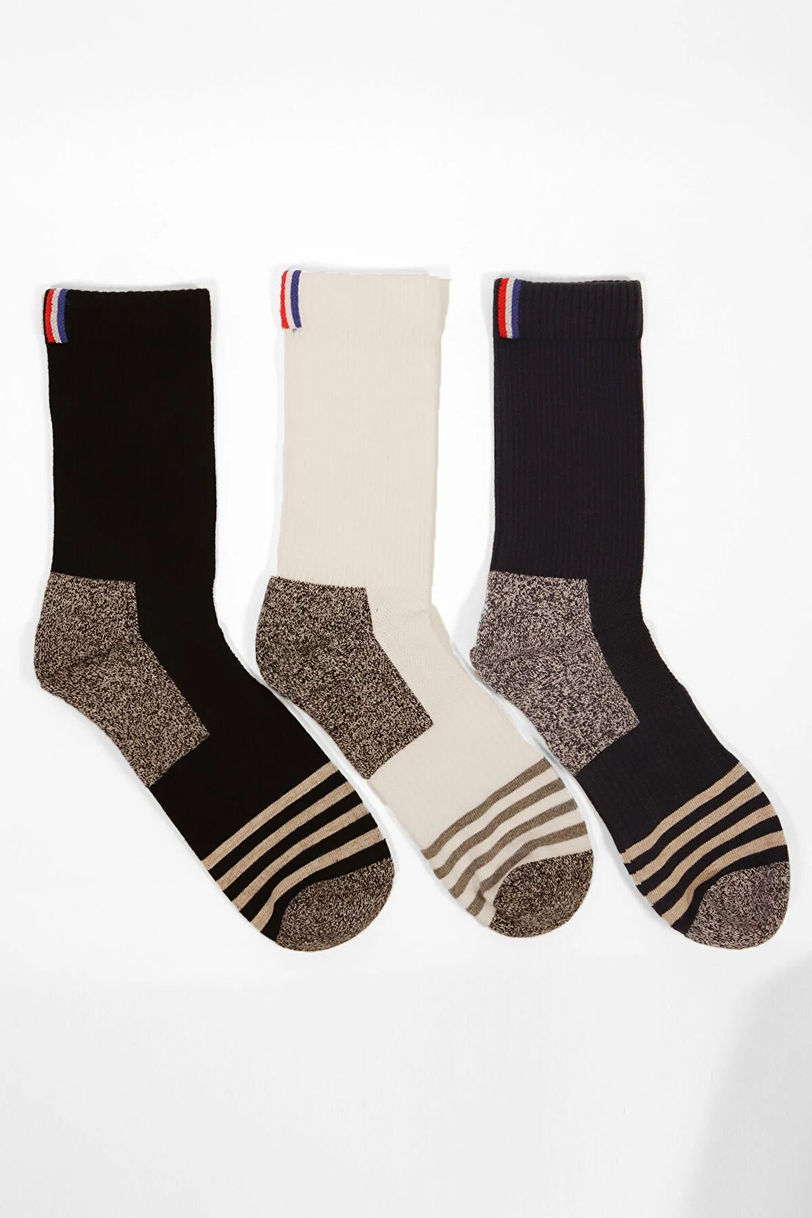 3 lü Paket Shaftless Golf Soket Çorap Siyah/Beyaz/Lacivert