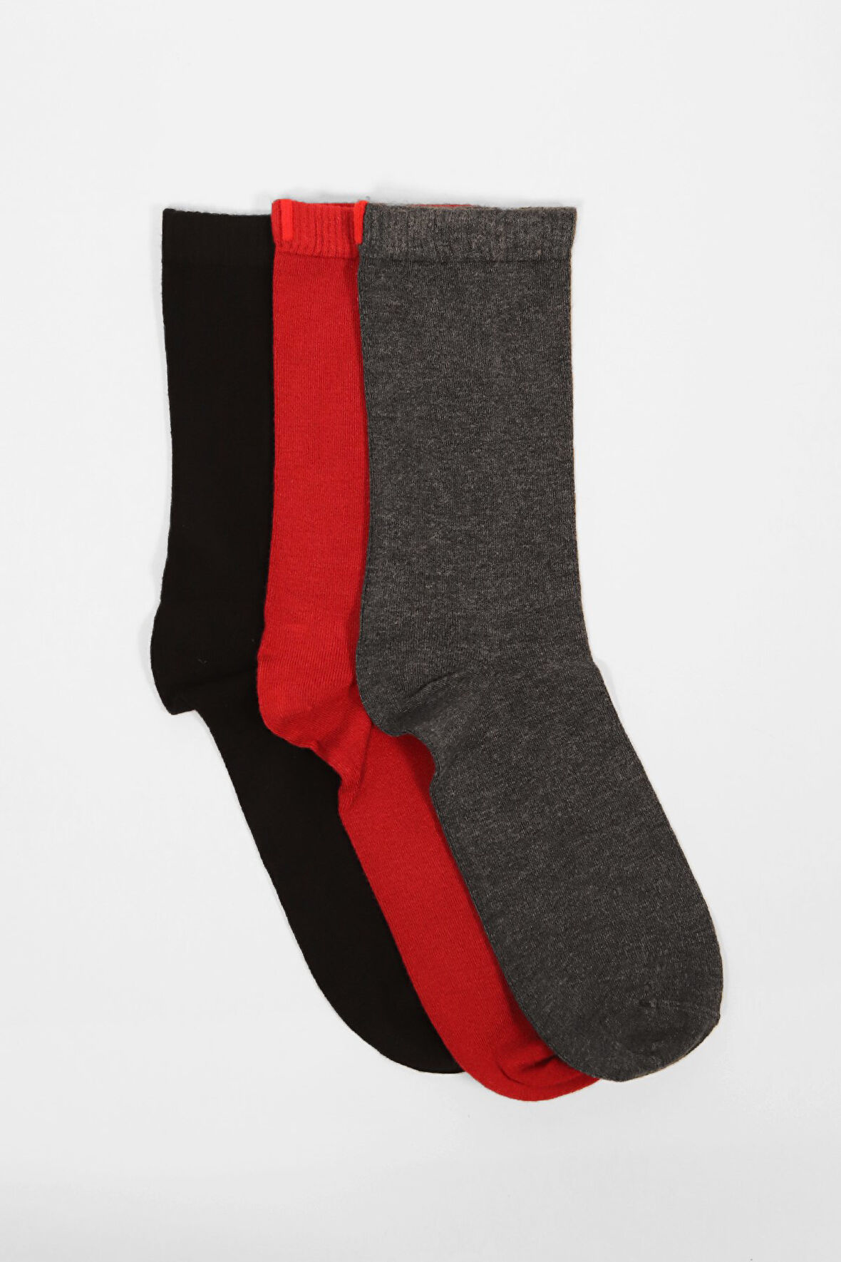3'lü Paket Kadın Harold Bambu Soket Çorap Siyah/ Bordo/ Antrasit Melanj