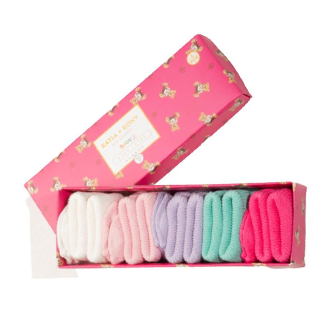 Katia & Bony Renkli Yenidoğan Bamboo Pink Mix 0-3 Ay 5 li Bebek Çorap