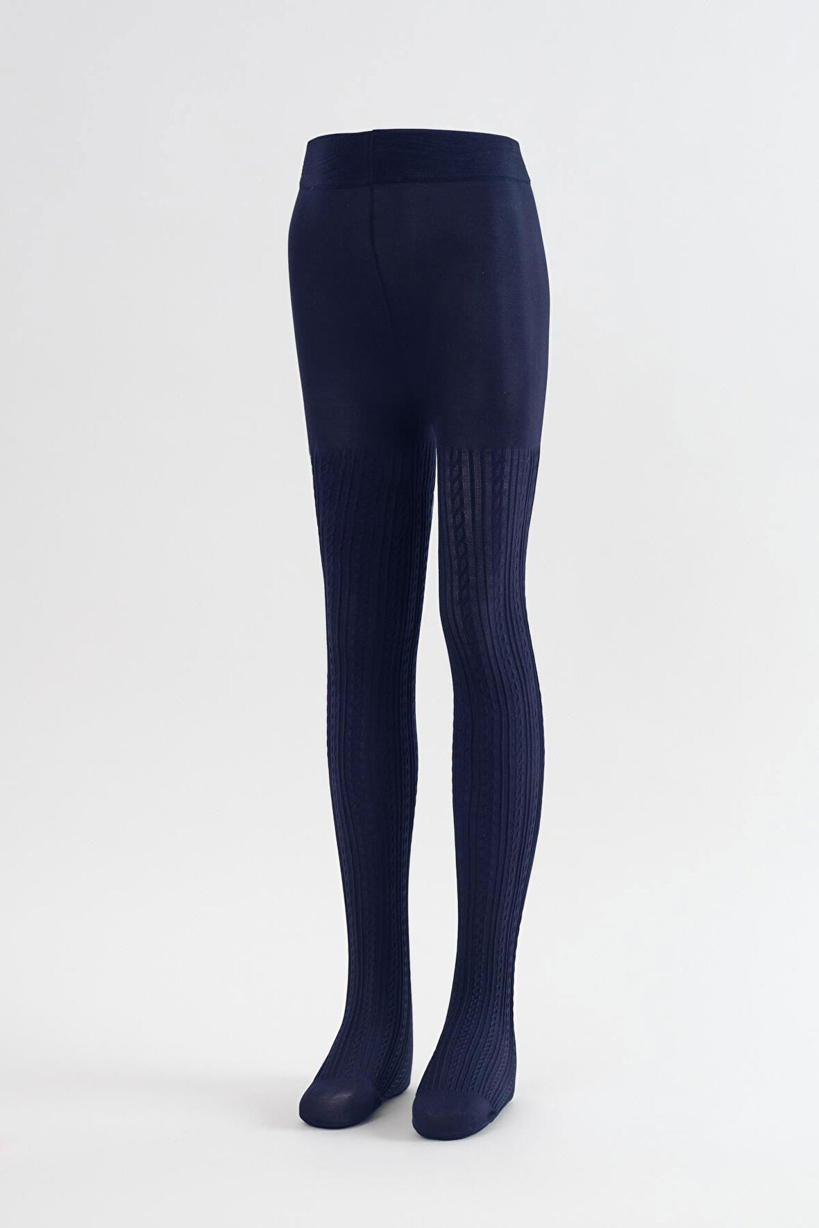 Desenli Çocuk Külotlu Çorap Lacivert