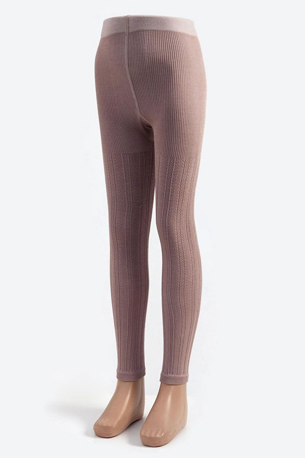 Desenli Viskon Çocuk Tayt Lila