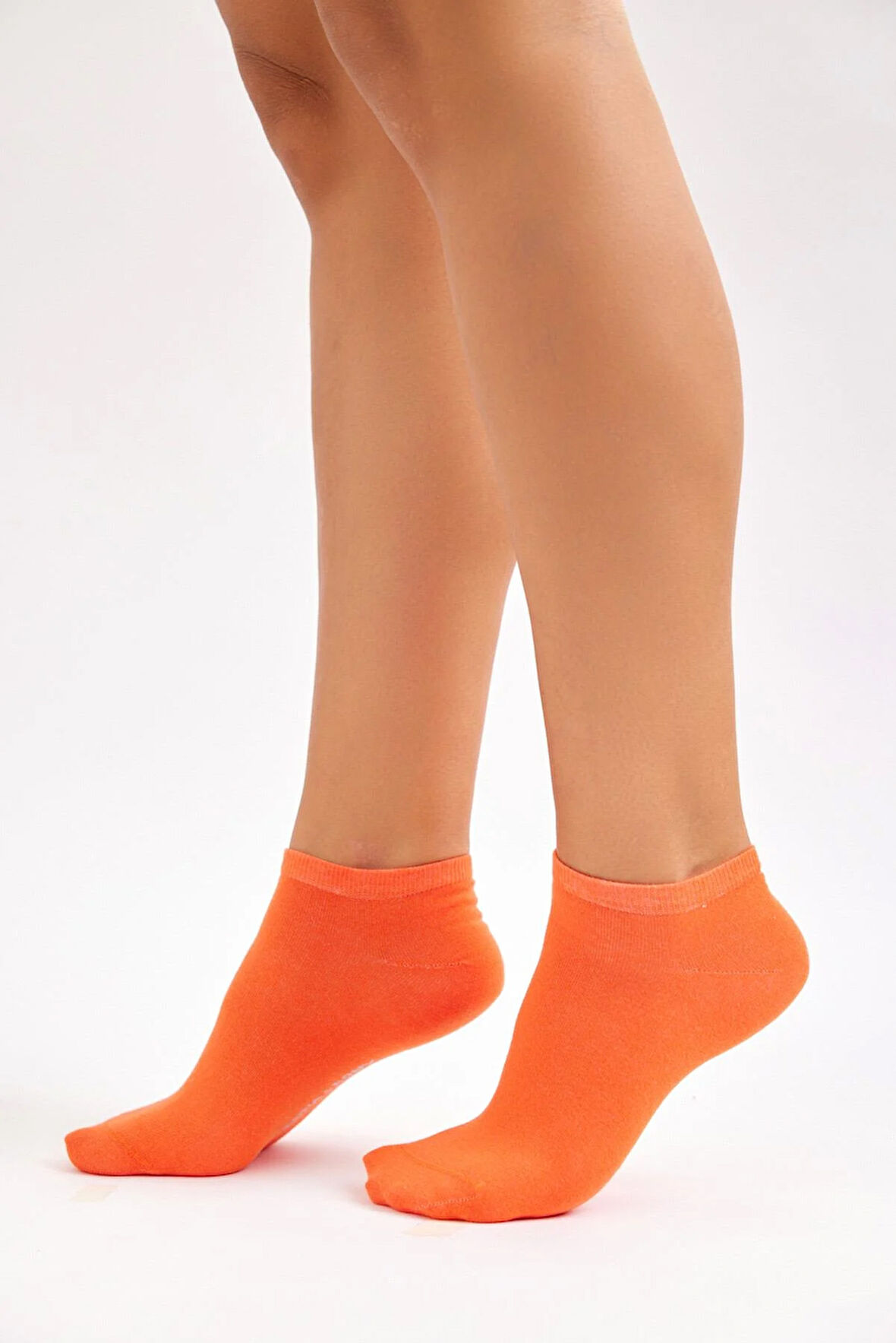 Kadın Pamuklu Patik Çorap Turuncu