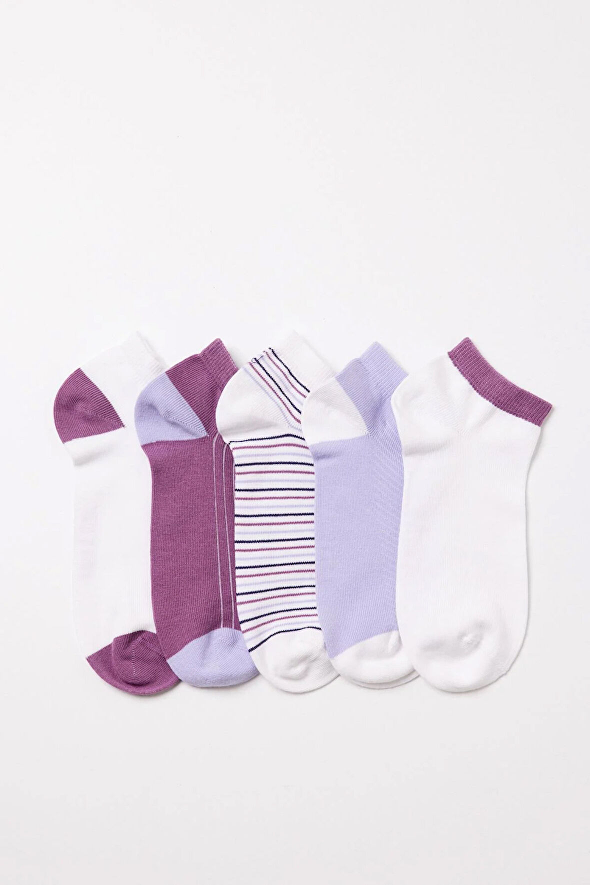 5'li Paket Kadın Step Çorap Lila