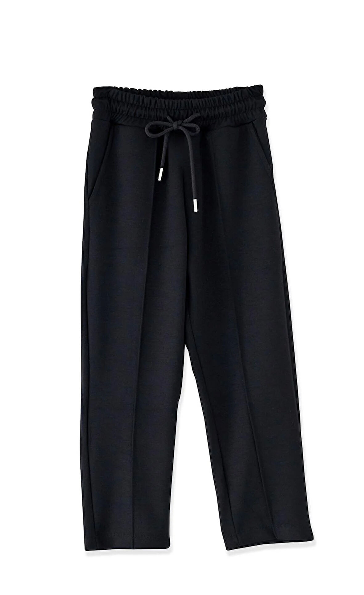 Kız Çocuk Siyah Renkli Fitilli Beli Bağlamalı Eşofman Altı