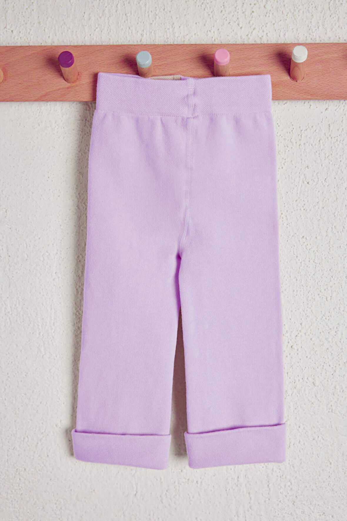 Pamuklu Çocuk Tayt Pantolon Koyu Lila