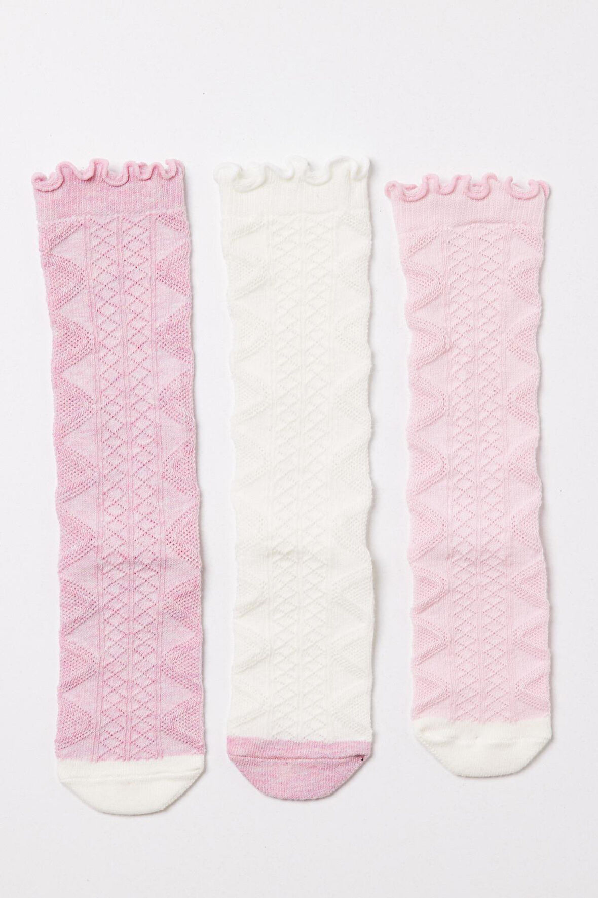 Kız Bebek 3'lü Paket Dizaltı Çorap Pembe