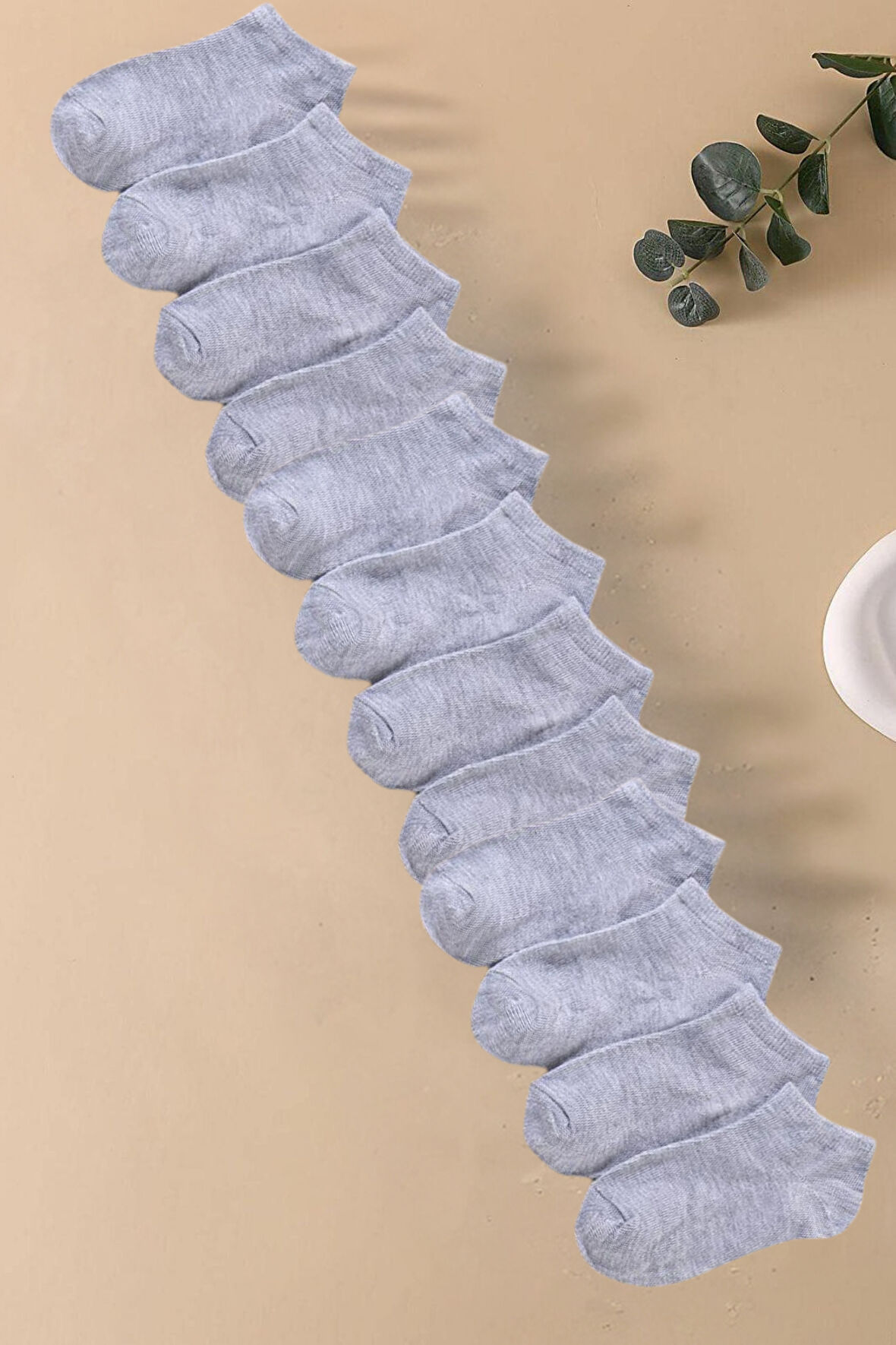 Gri Renkli Basic 12'li Step Çorap