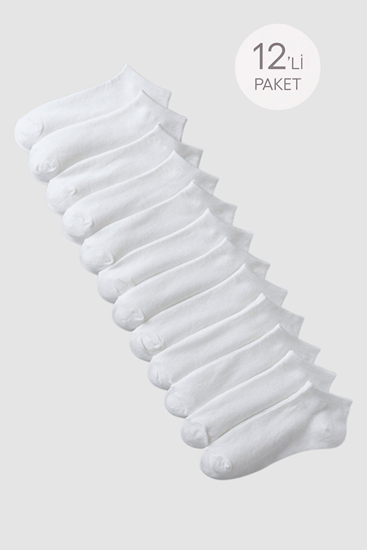 Unisex 12'li Basic Step Çorap Beyaz
