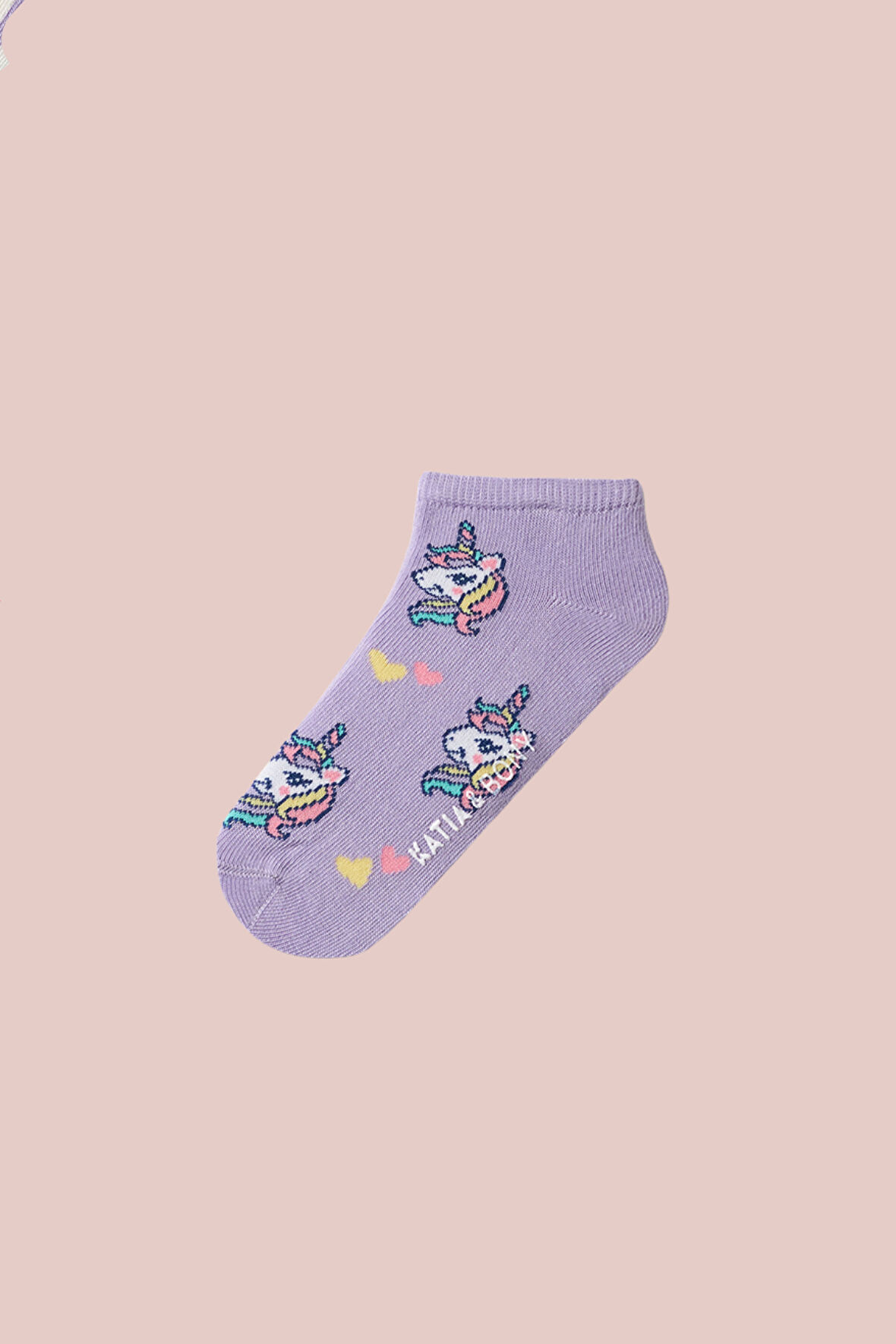 Kız Çocuk Unicorn  Desenli Step Çorap Mor