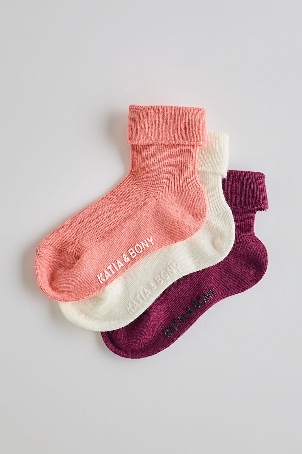 Çocuk 3 lü Paket Soket Çorap Pembe