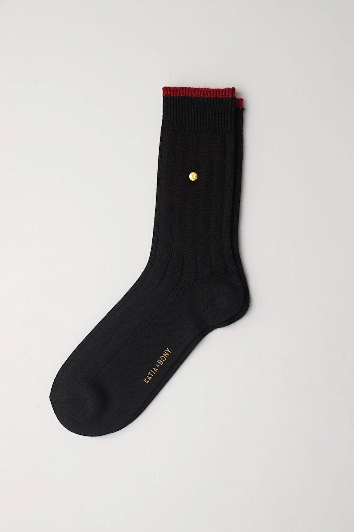 Erkek Zımbalı Ekose Soket Çorap Siyah-Bordo