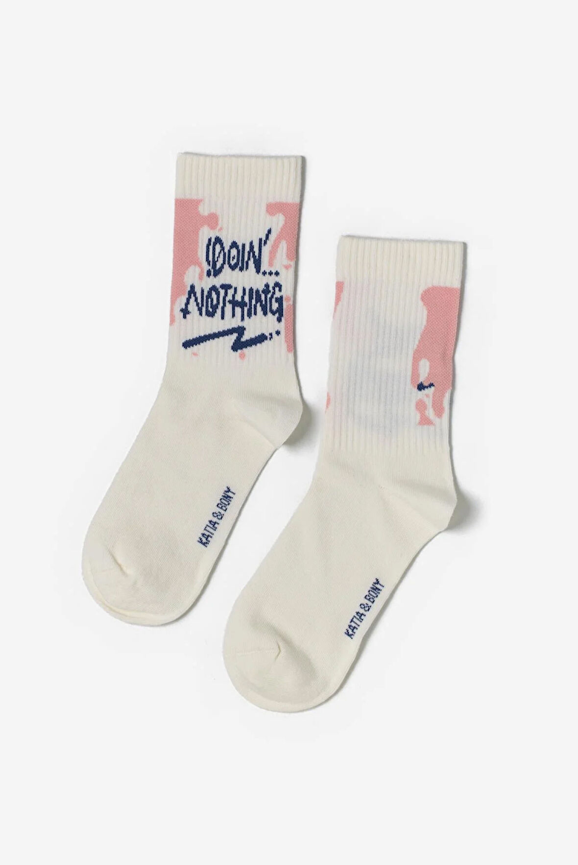 Unisex Pembe Renkli Baskılı Soket Çorap