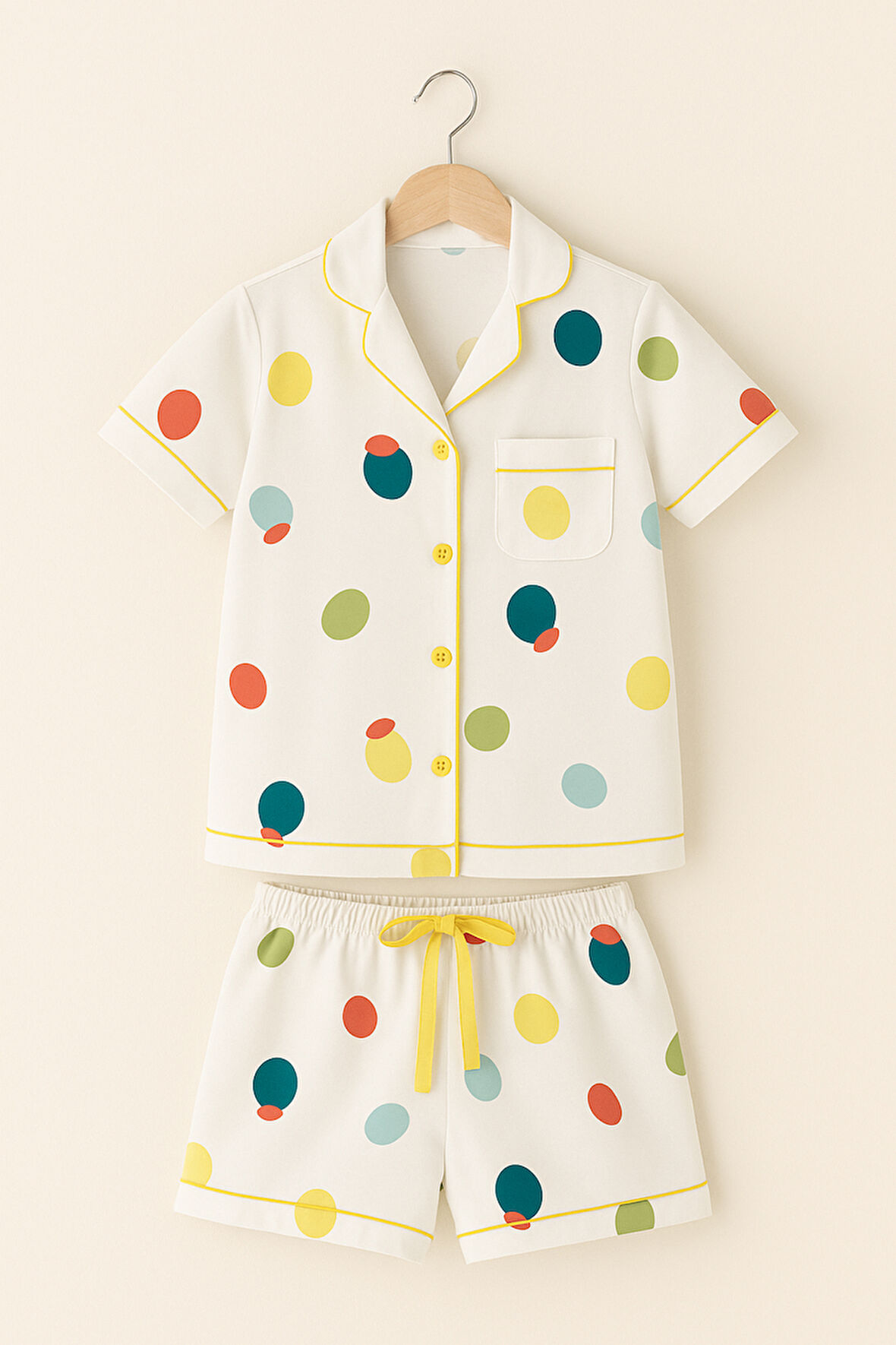 Kız Çocuk Desenli Şortlu Pijama Takımı