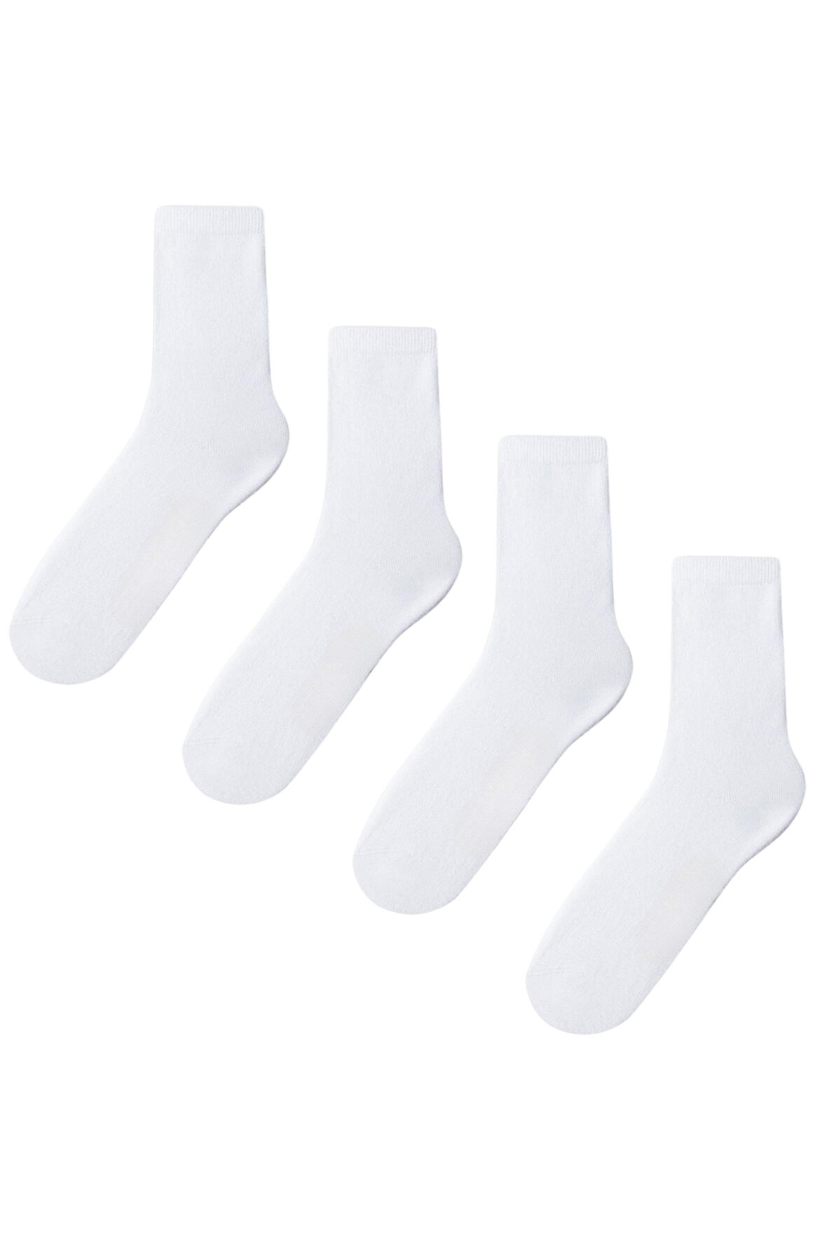 Kadın 2'li Paket Basic Soket Çorap Beyaz