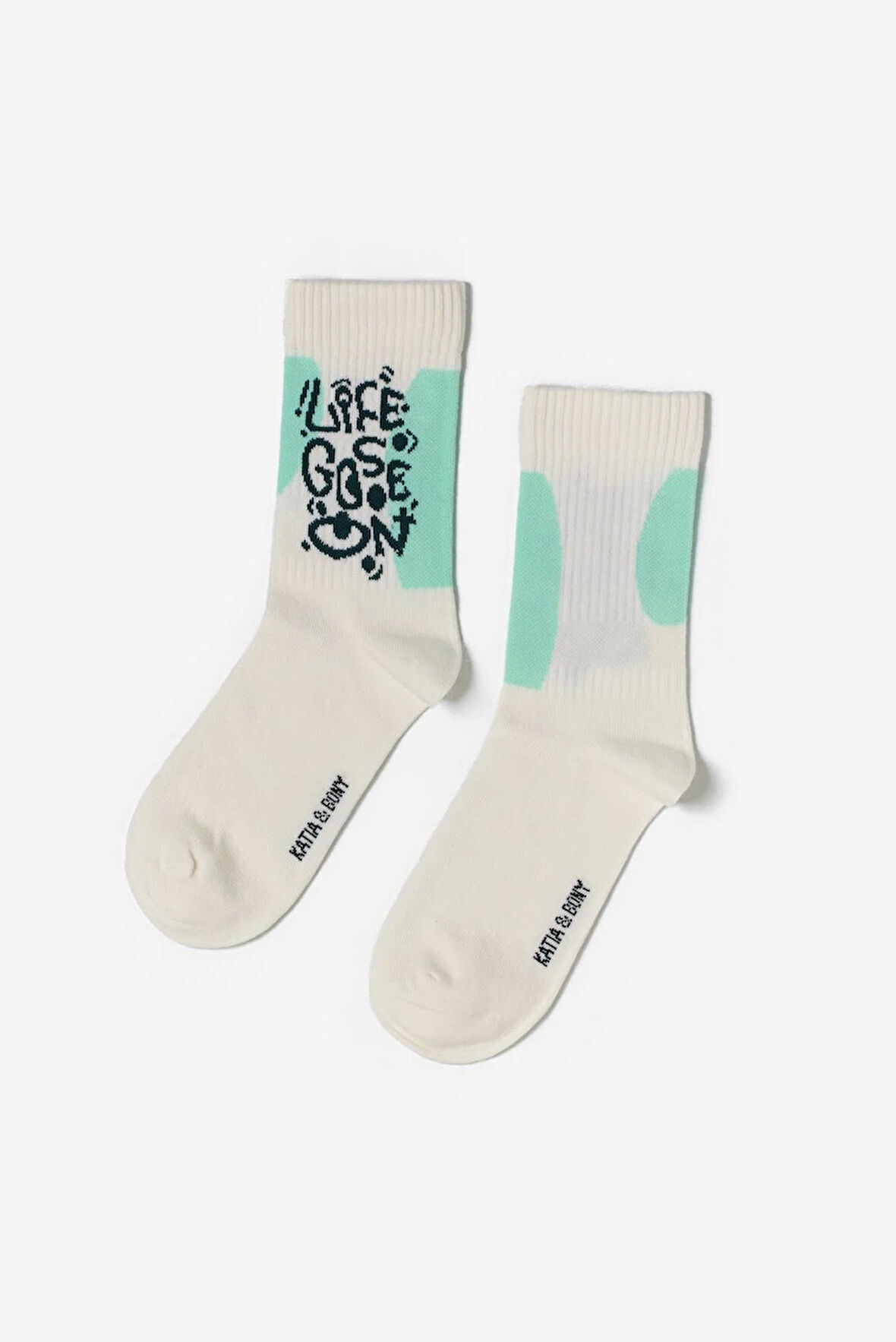 Yeşil Renkli Baskılı Soket Çorap