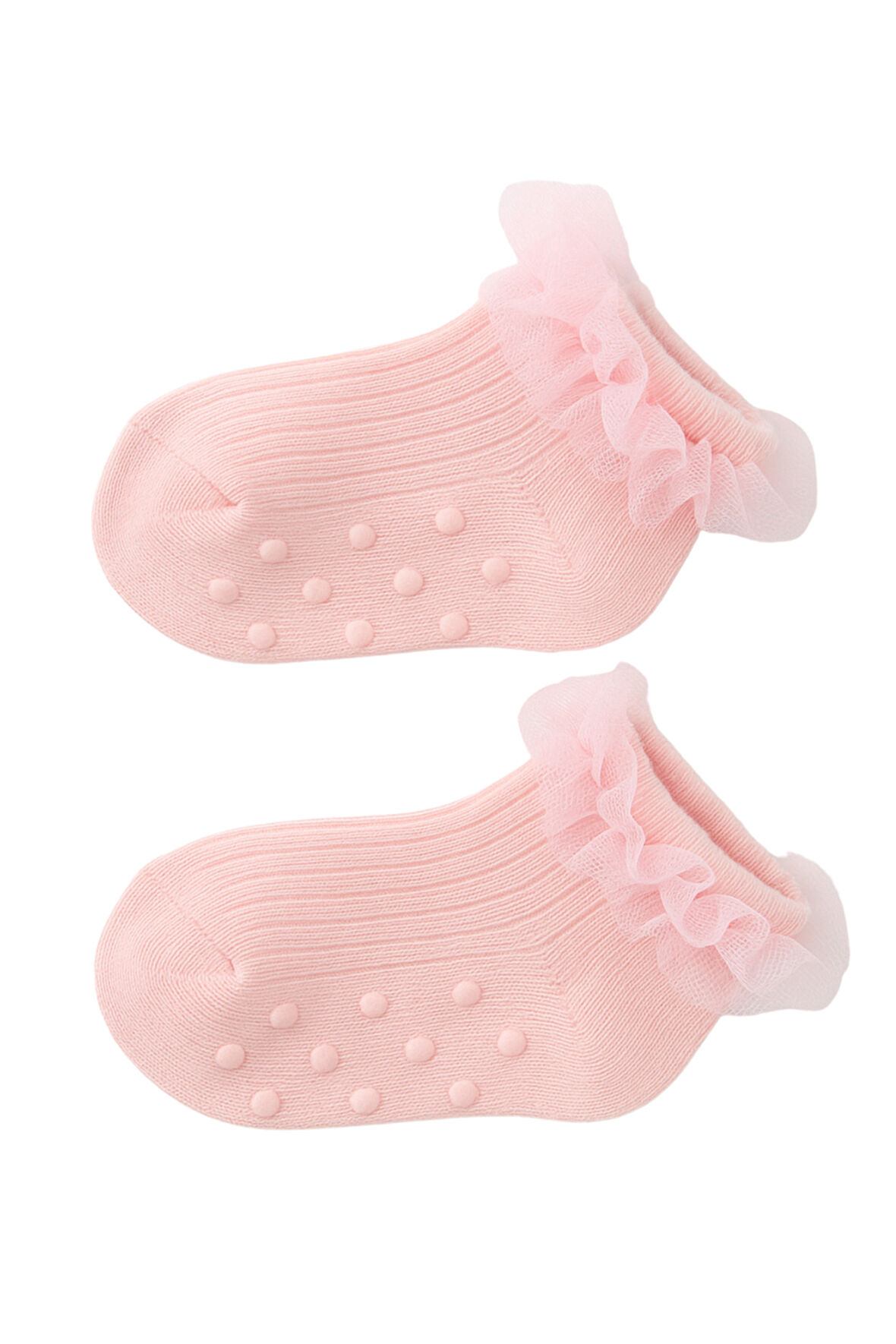 Kız Bebek Tül Aksesuarlı Step Çorap Pembe