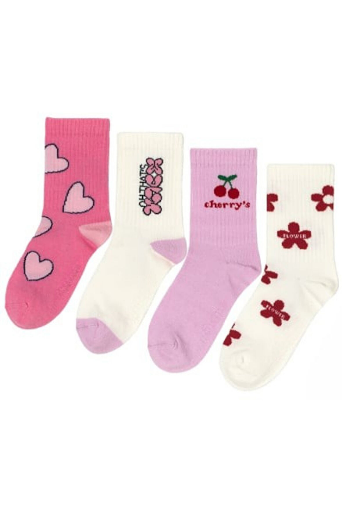 Kadın 4'lü Desenli Soket Çorap