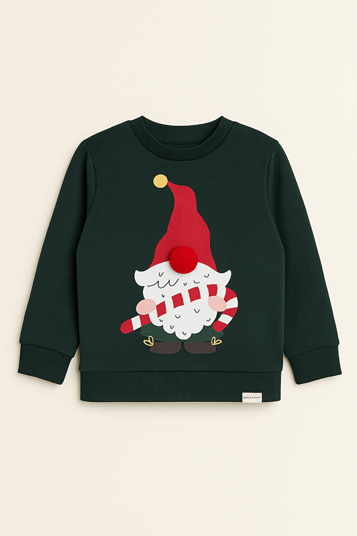 Erkek Çocuk Santa Claus Sweatshirt Pijama Üstü Yeşil