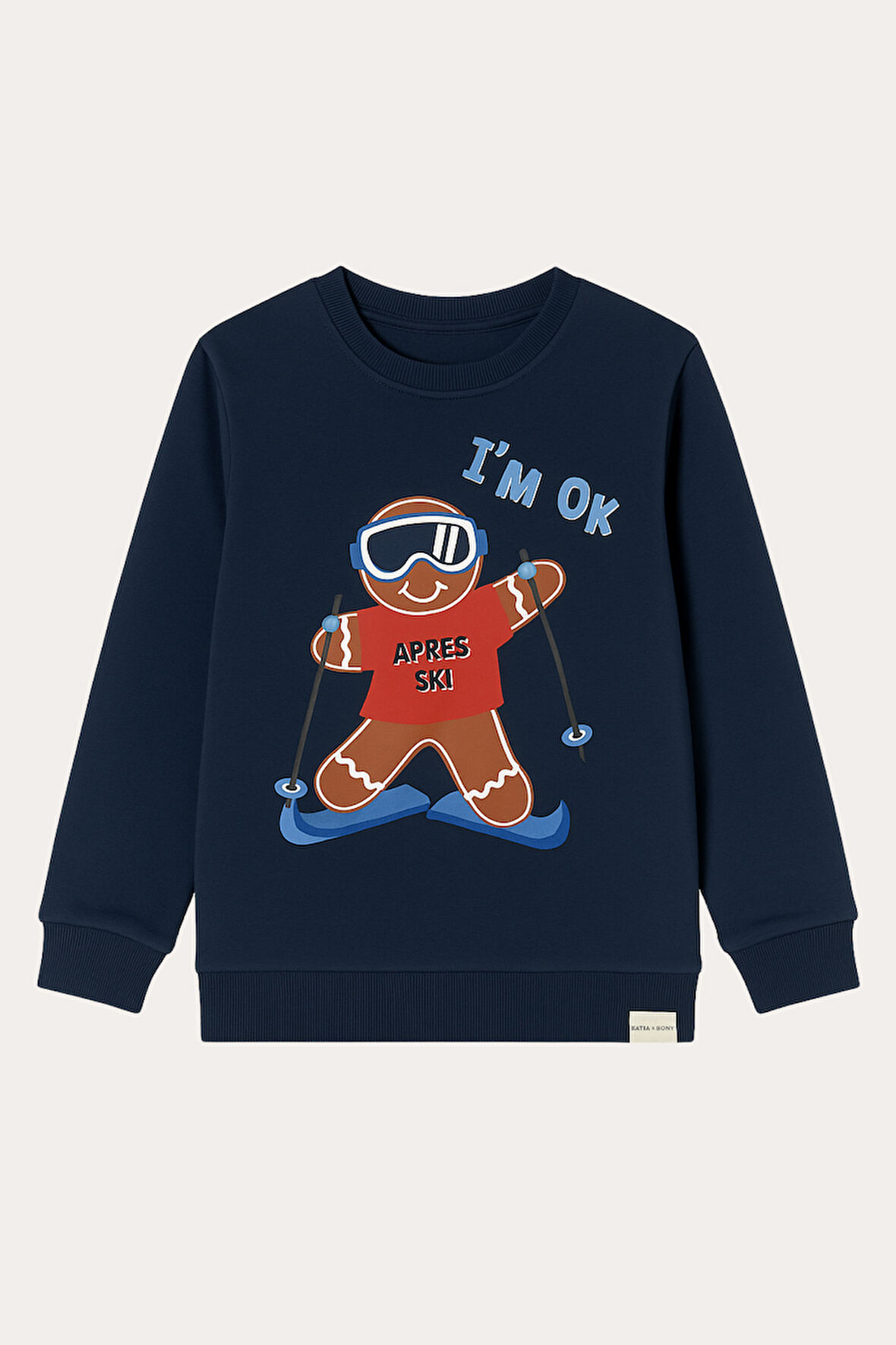 Erkek Breadman Desenli Sweatshirt Pijama Üstü Lacivert
