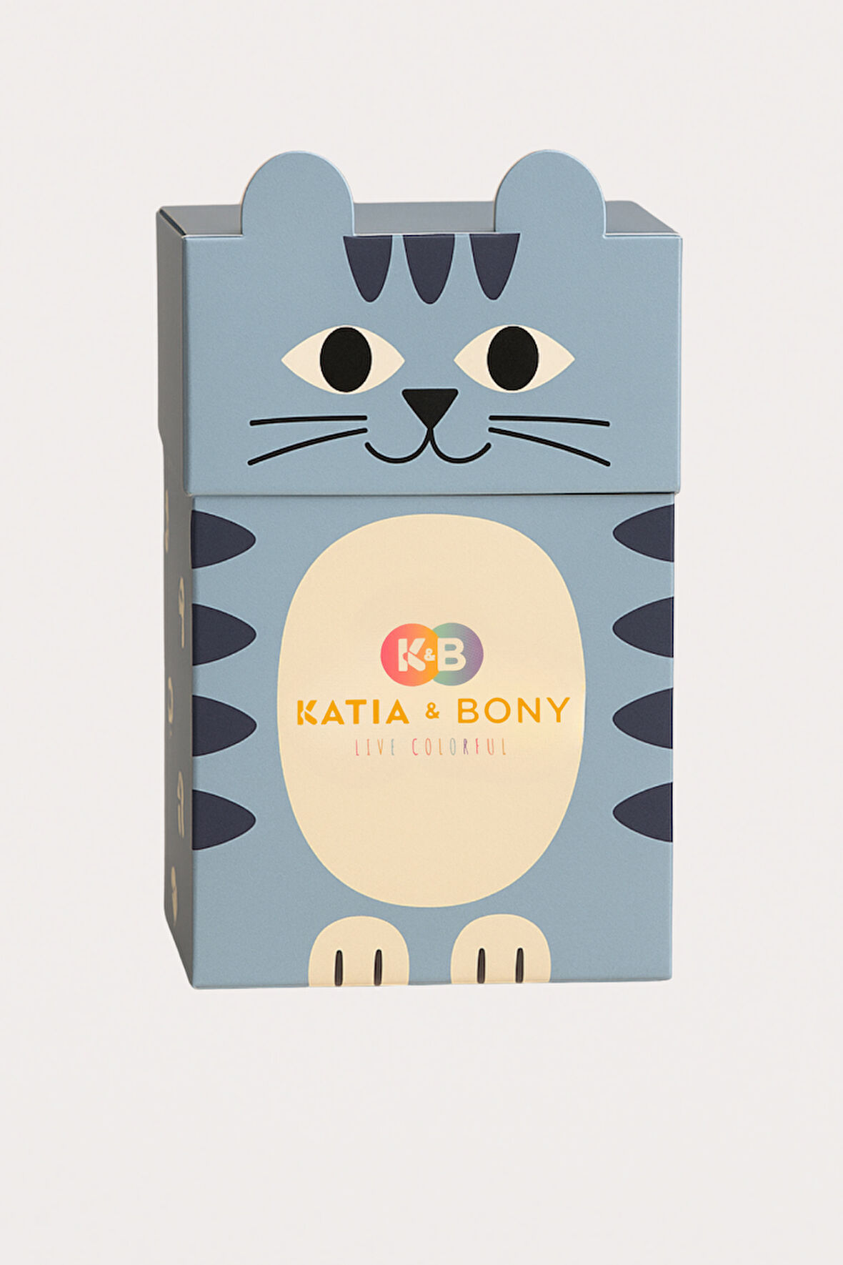 Erkek Çocuk Kedi Desenli 2'li Kutulu Soket Çorap Mavi