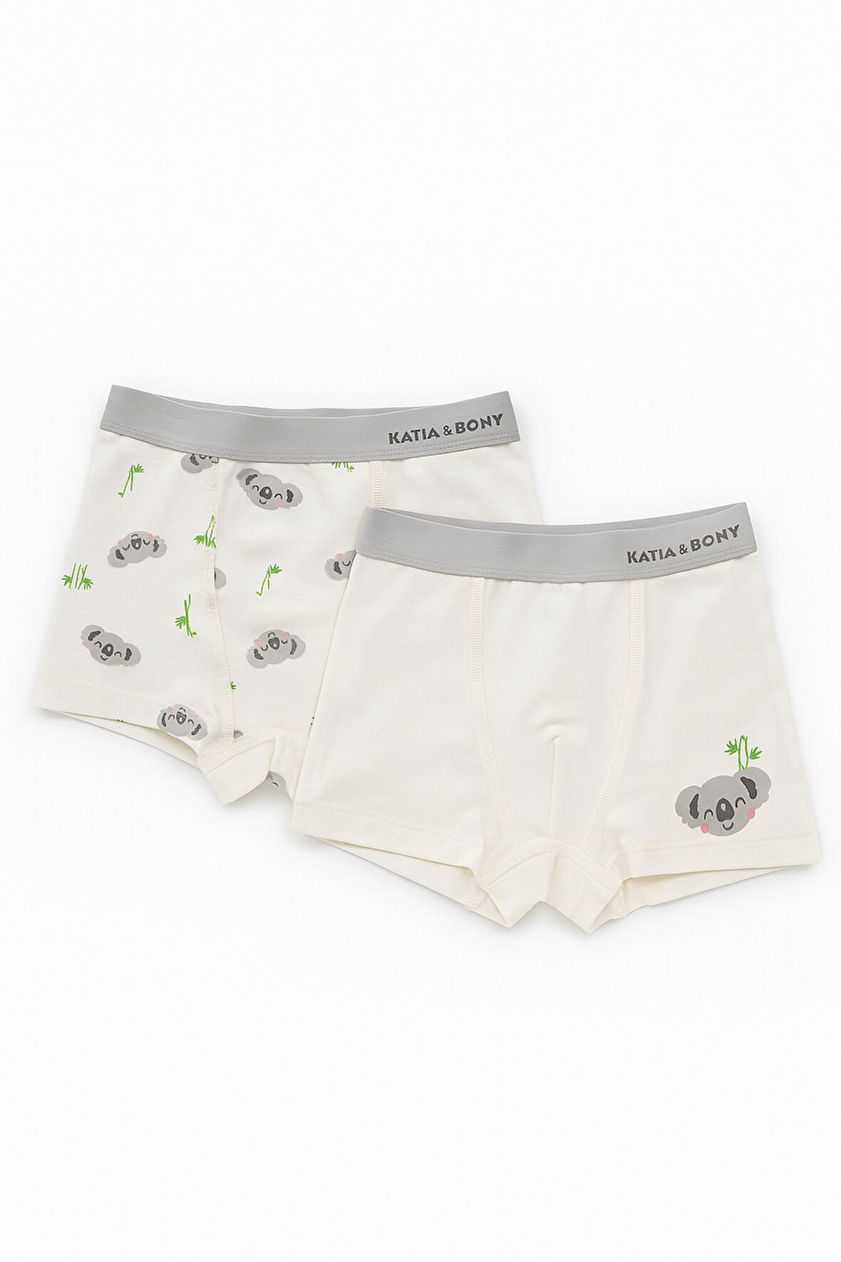 Erkek Çocuk Koala Desenli 2'li Boxer Ekru