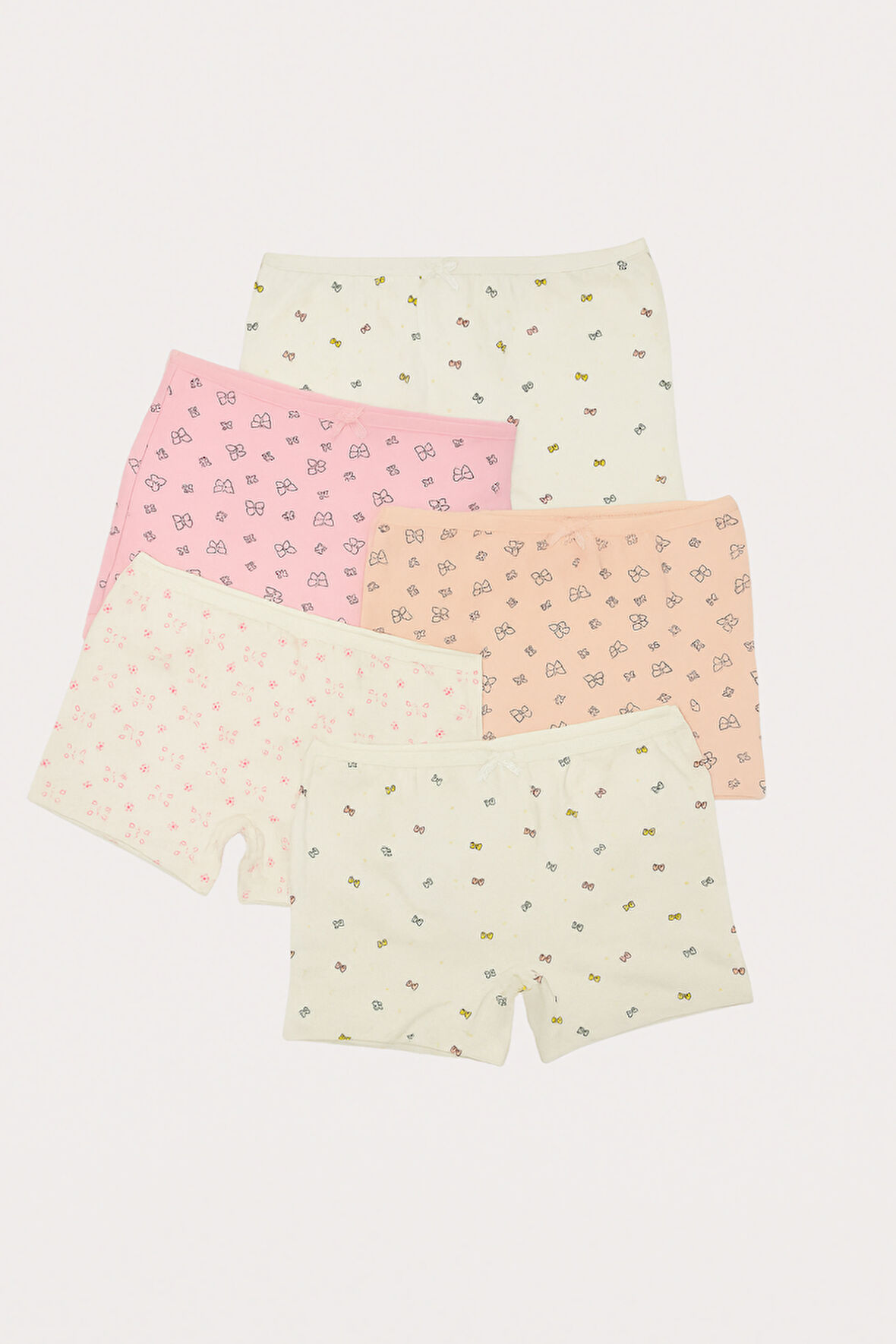 Kız Çocuk Kelebek Desenli 5'li Boxer