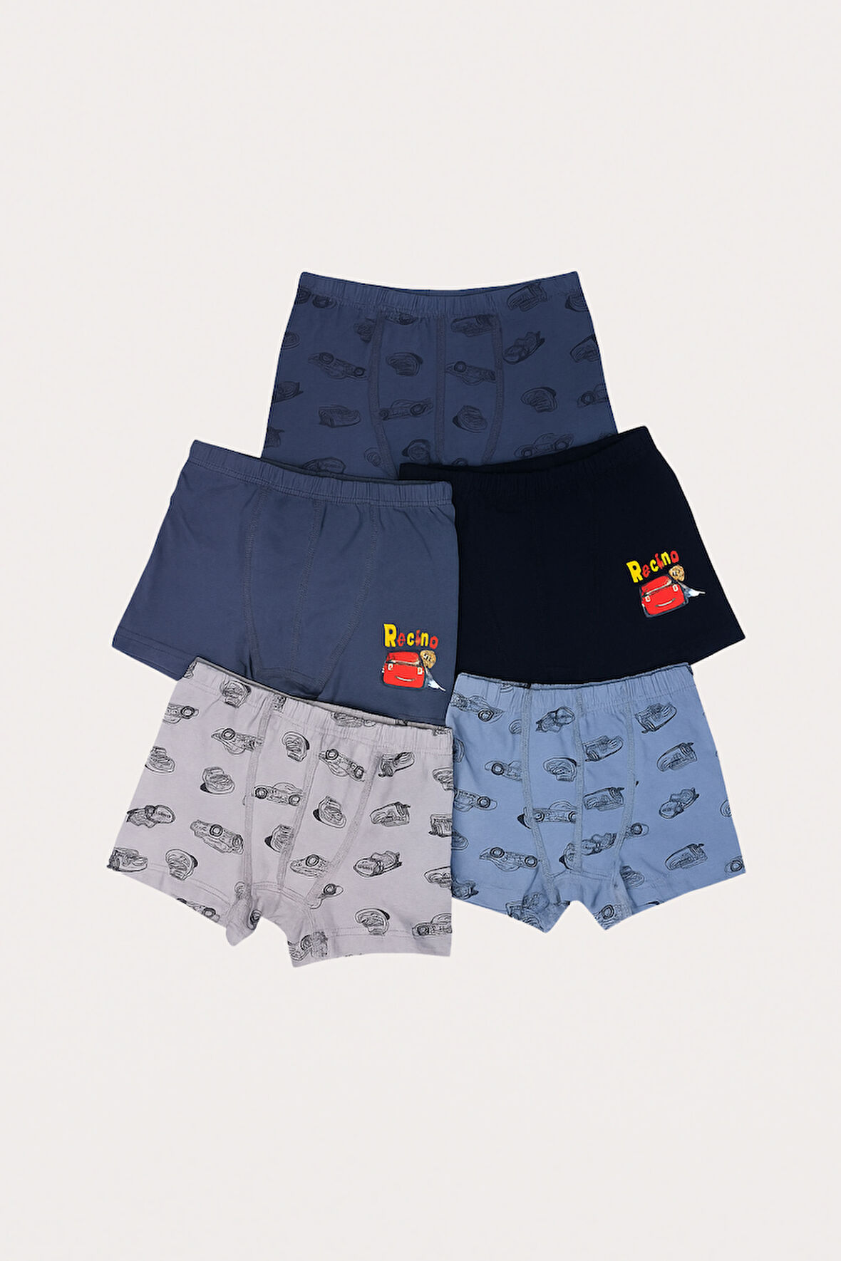 Erkek Çocuk Araba Desenli 5'li Boxer 