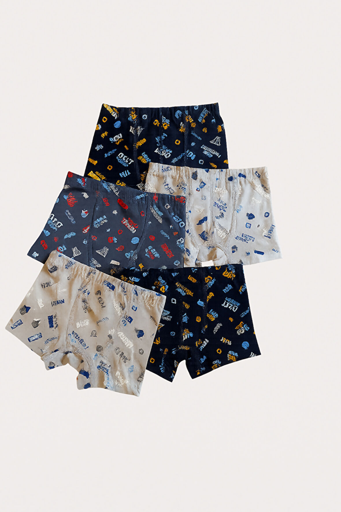 Erkek Çocuk Yazılı 5'li Boxer