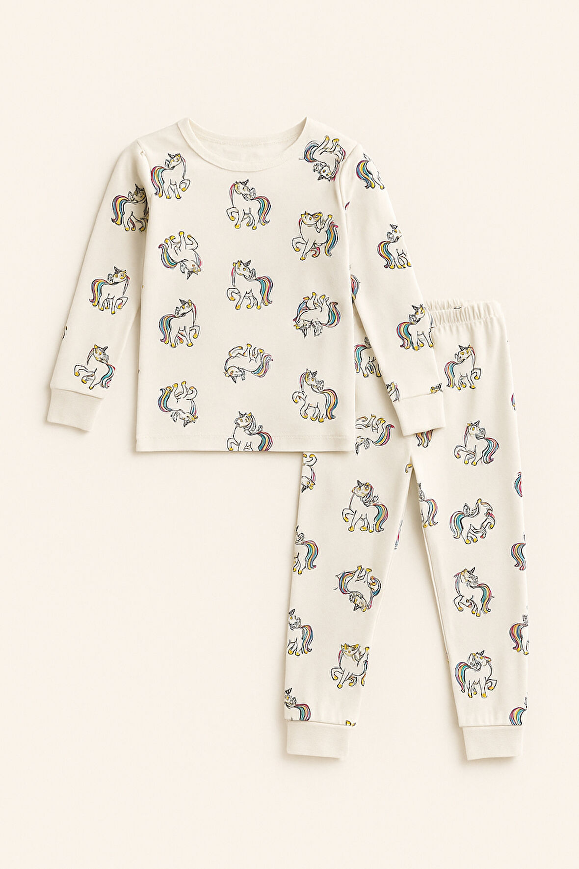 Kız Çocuk Unicorn Desenli Pijama Takımı