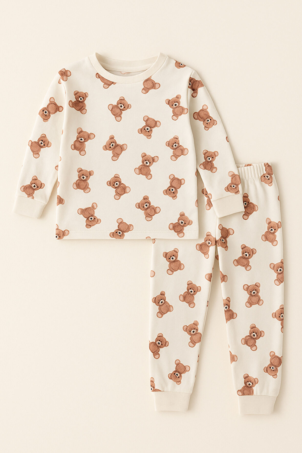 Çocuk Teddy Desenli Pijama Takımı
