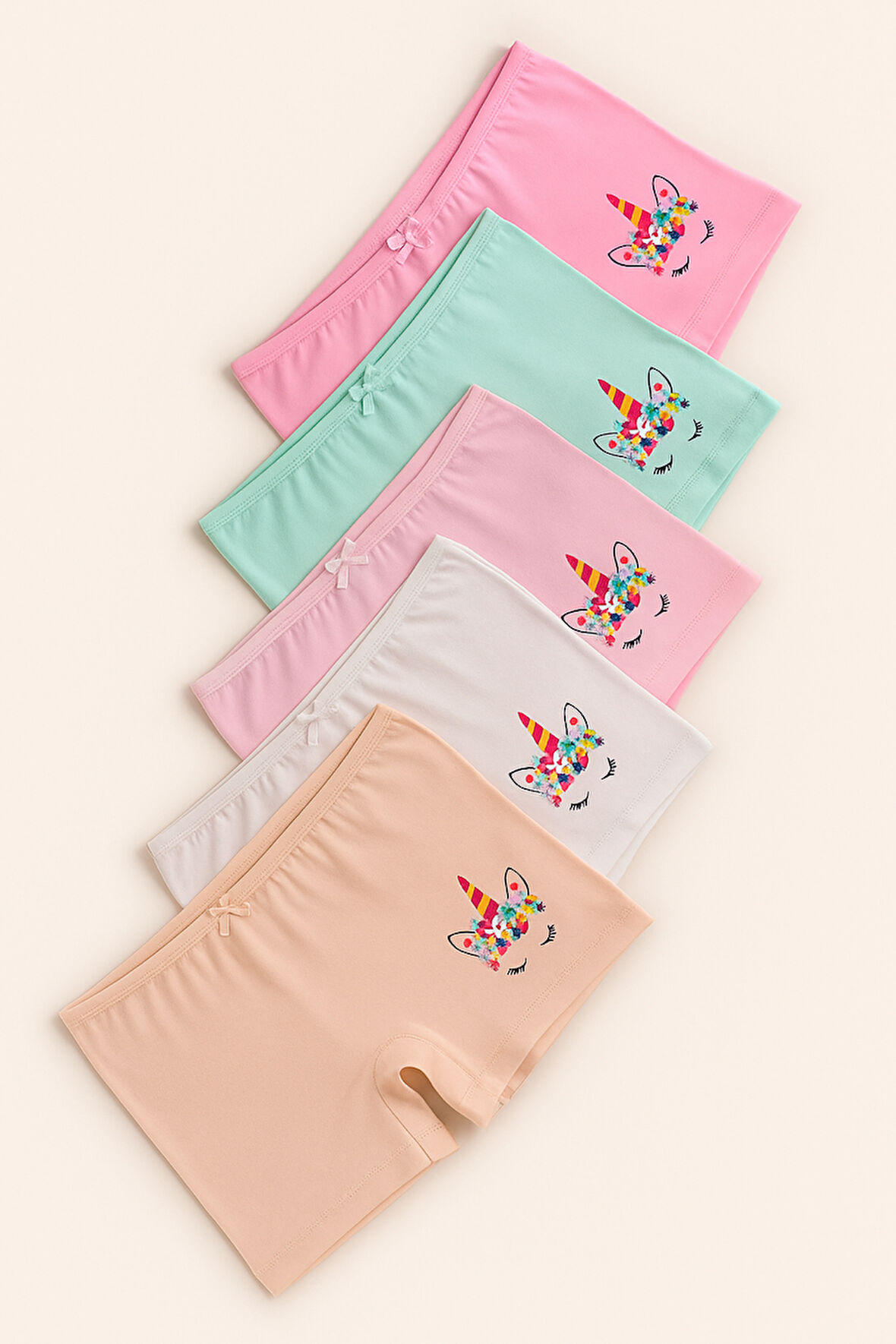 Kız Çocuk 5'li Unicorn Desenli Boxer