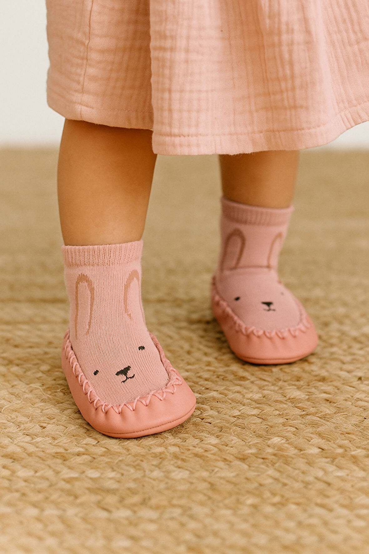 Kız Çocuk Makosen Soket Çorap Patik Panduf – Kaydırmaz Ev & Anaokulu Ayakkabısı Pembe