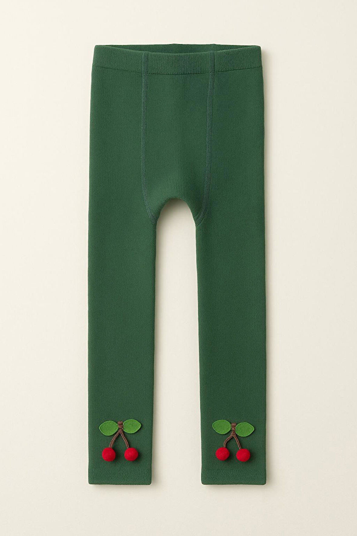 Çocuk Kiraz Aksesuarlı İçi Havlu Tayt