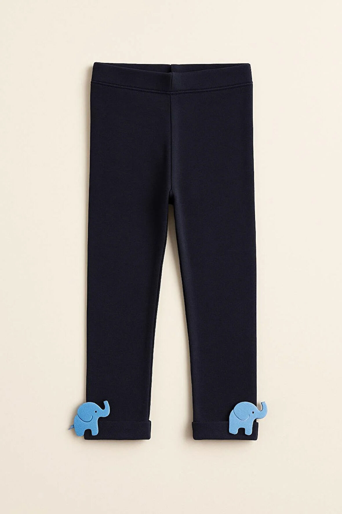 Çocuk Fil Aksesuarlı Pamuklu Tayt Pantolon Lacivert