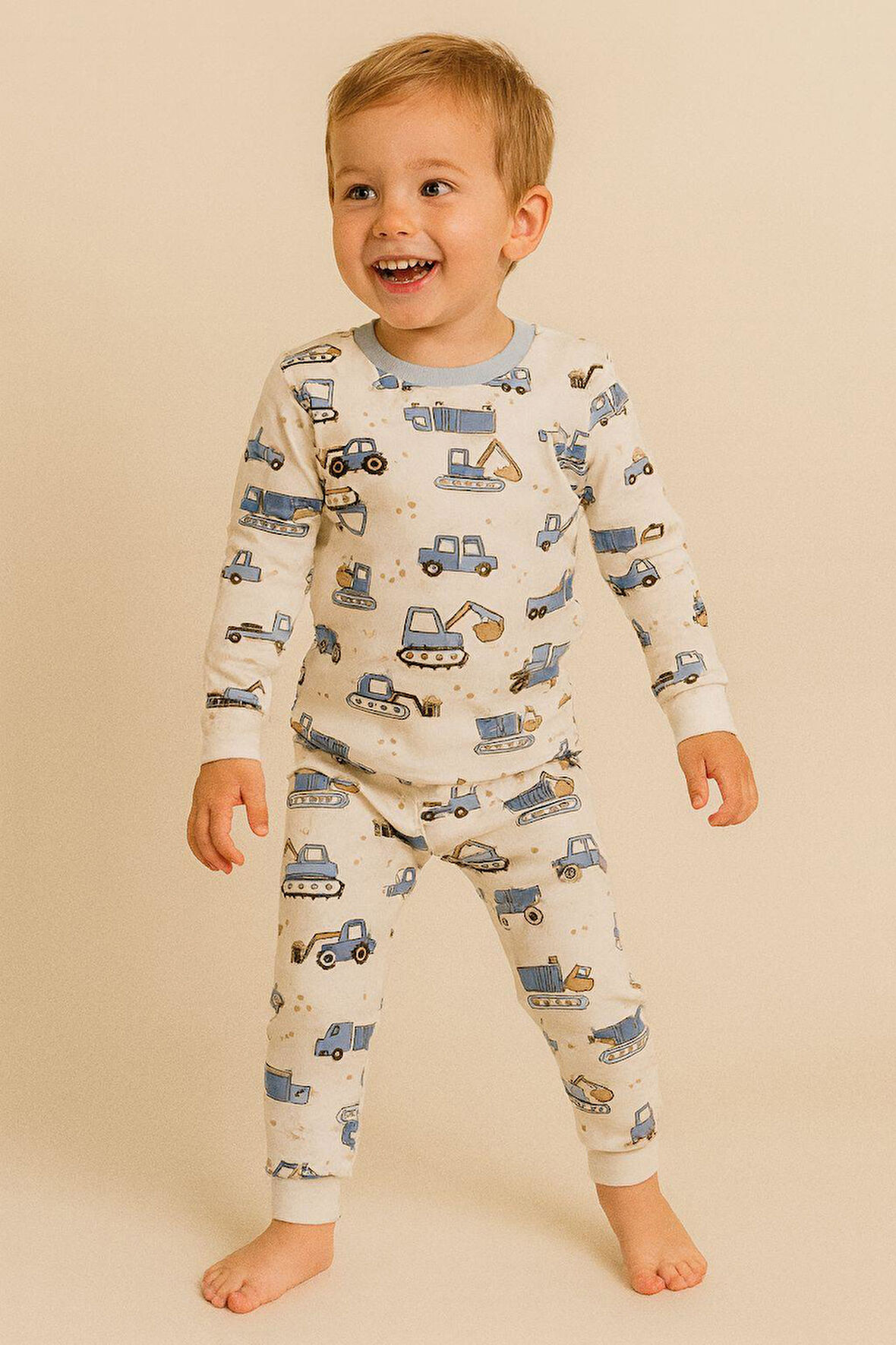 Erkek Çocuk Traktör Desenli Pijama Takımı