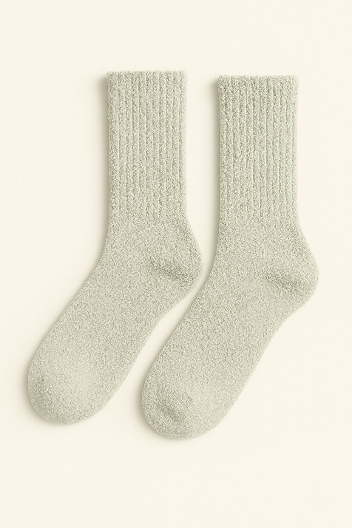 Unisex Kalın Tüylü Soket Çorap Açık Yeşil