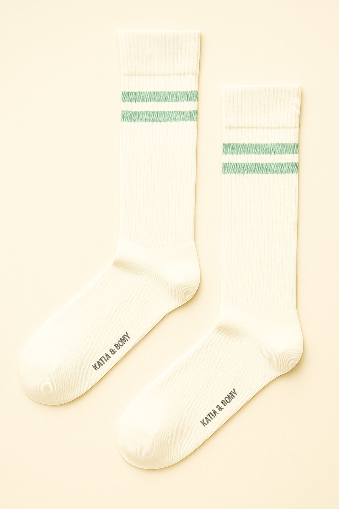 Unisex Çizgi Desenli Ribanalı Soket Çorap