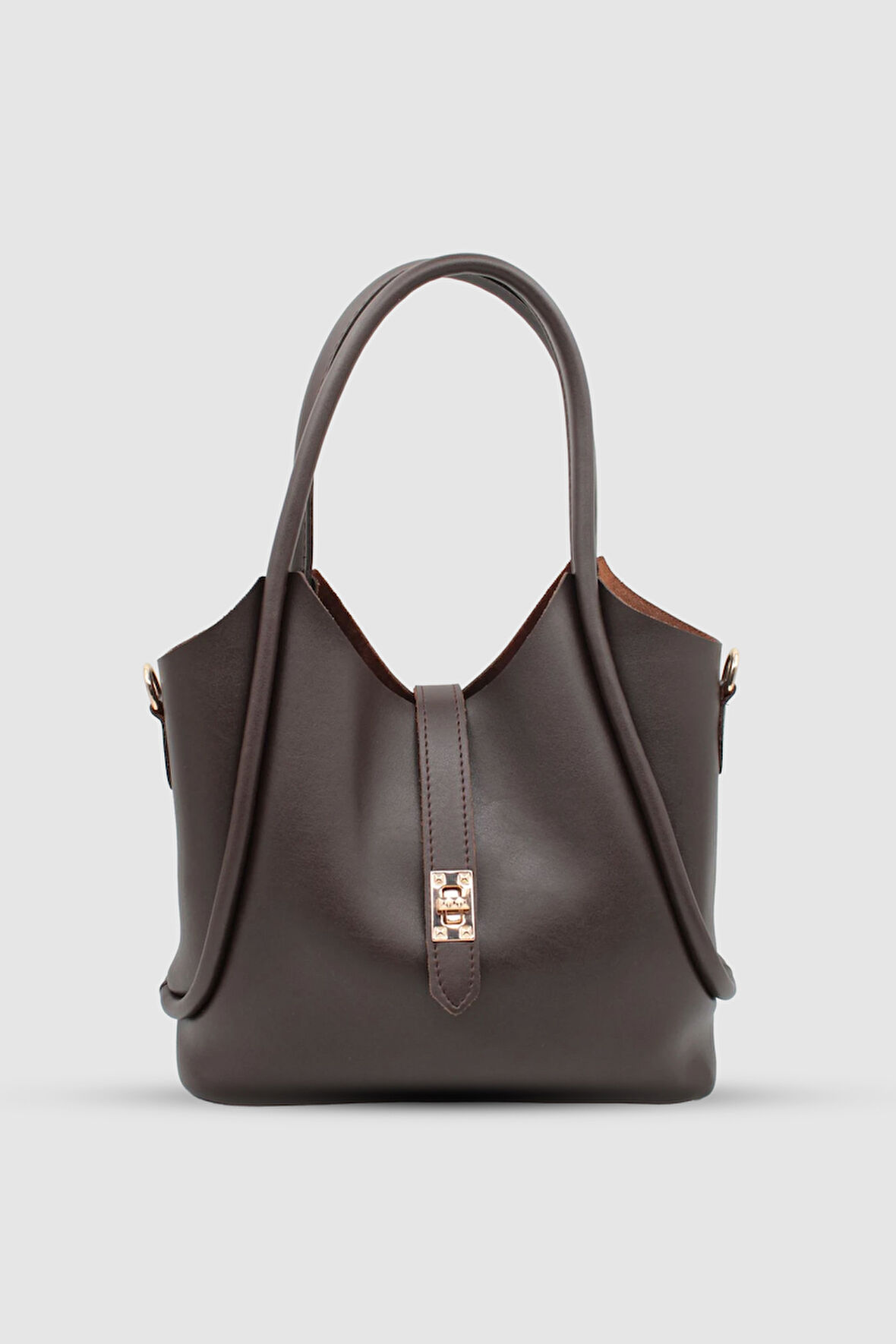 Teyla Tokalı Yavrulu El, Kol ve Çapraz Çanta Acı Kahve