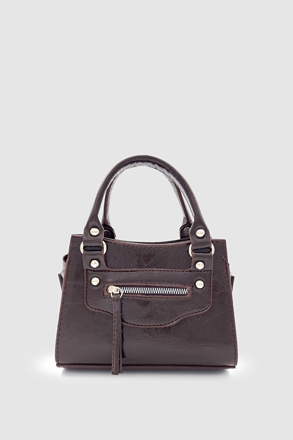 Vorla Fermuar ve Püskül Detaylı Çapraz Çanta Acı Kahve