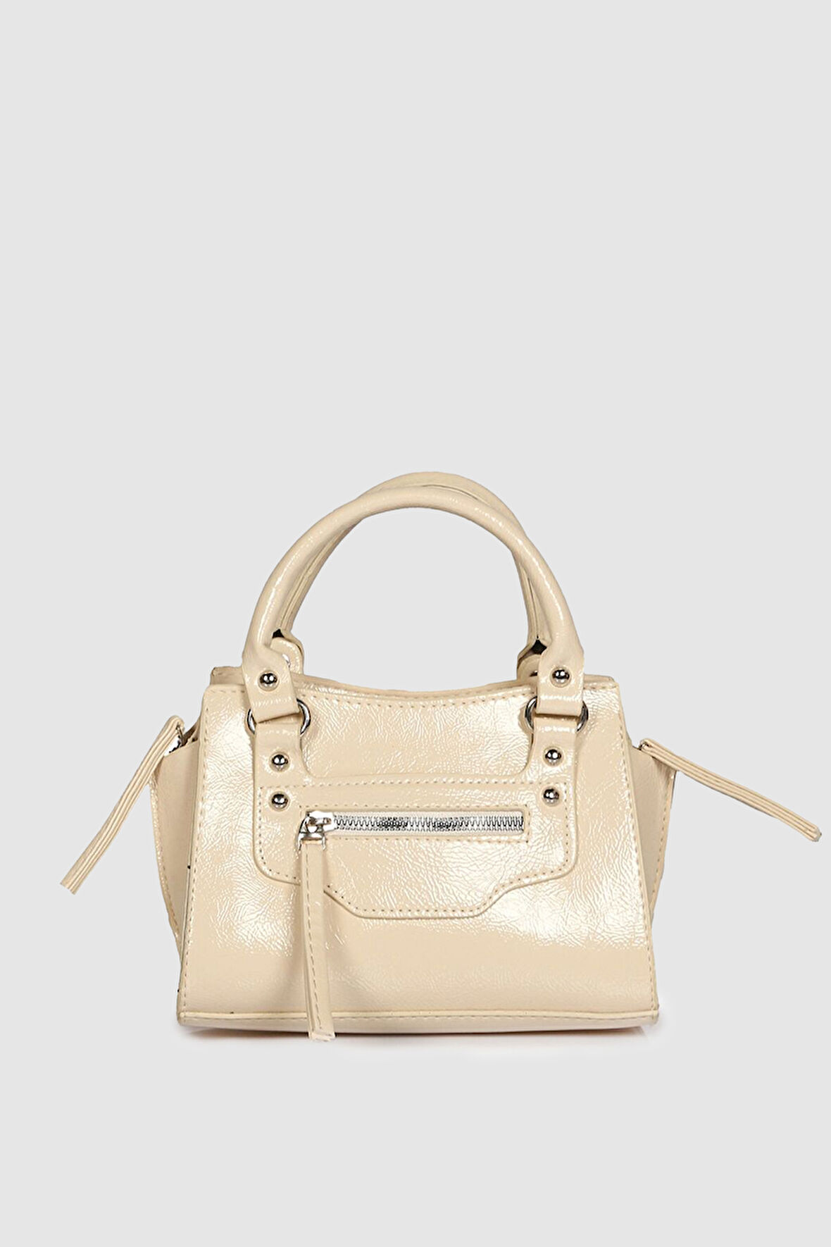 Vorla Fermuar ve Püskül Detaylı Çapraz Çanta Krem