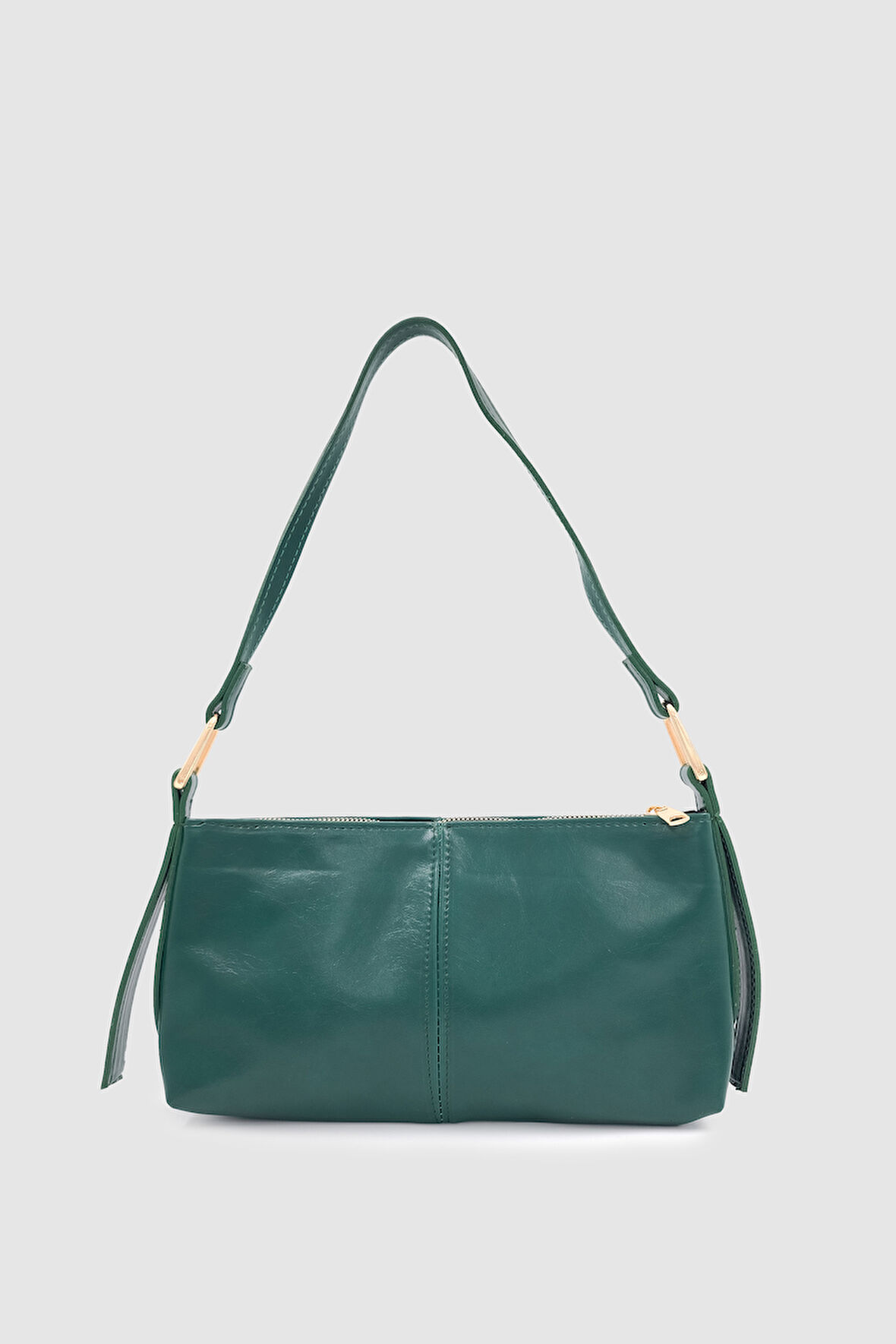 Zeiri Yumuşak Crescent Form Gold Halkalı El, Kol ve Omuz Çantası Yeşil